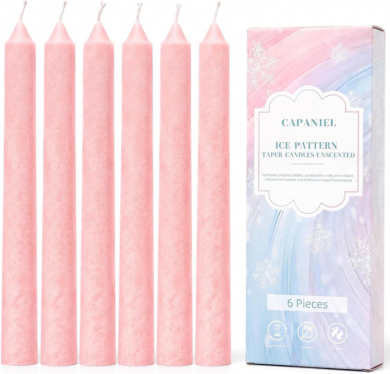Blue Unscented Palm Wax Taper Candles, 6 Pack - Image 10