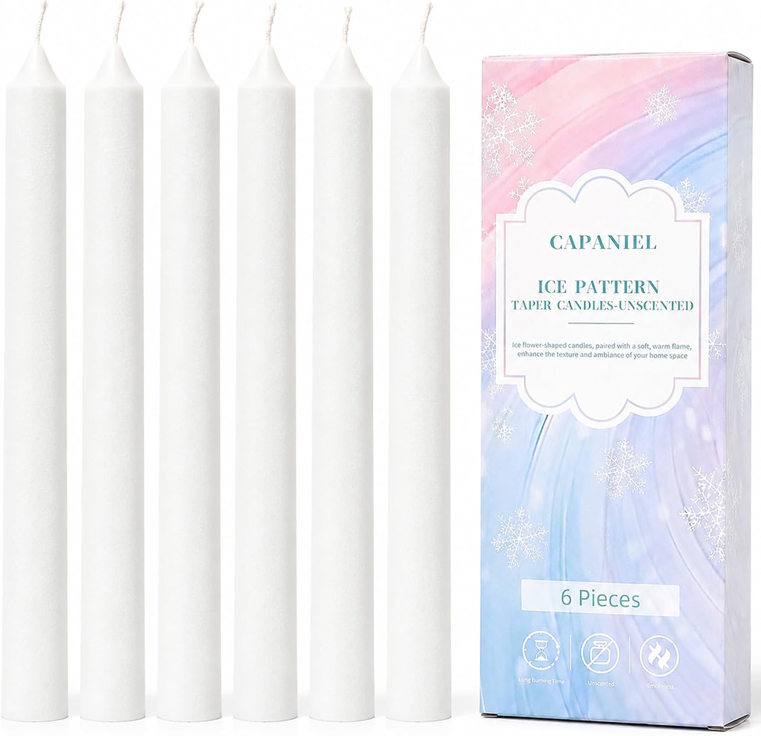 Blue Unscented Palm Wax Taper Candles, 6 Pack - Image 11