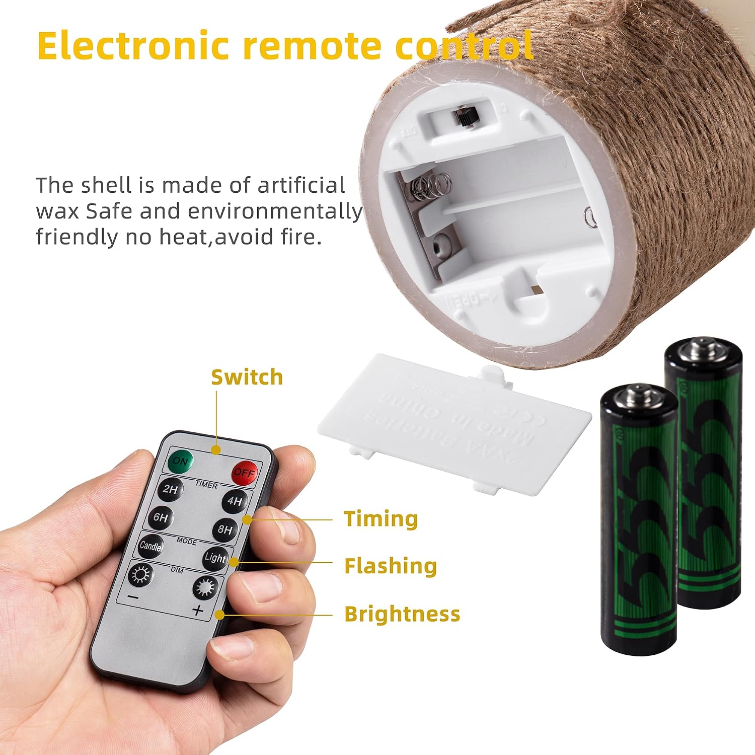 Flameless LED Pillar Candles, Real Wax, 3 Piece Set with Remote - Image 7