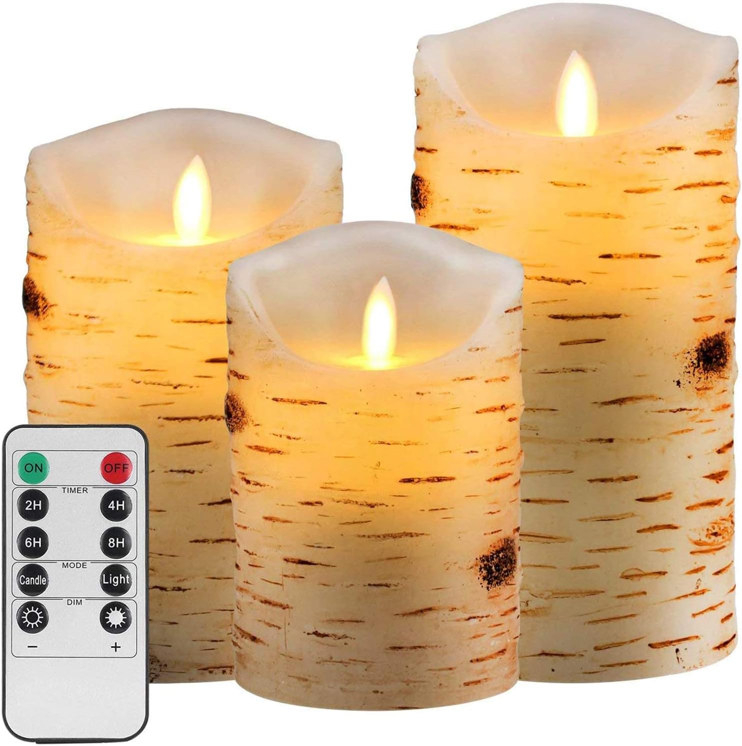 Flameless LED Pillar Candles, Real Wax, 3 Piece Set with Remote - Image 11