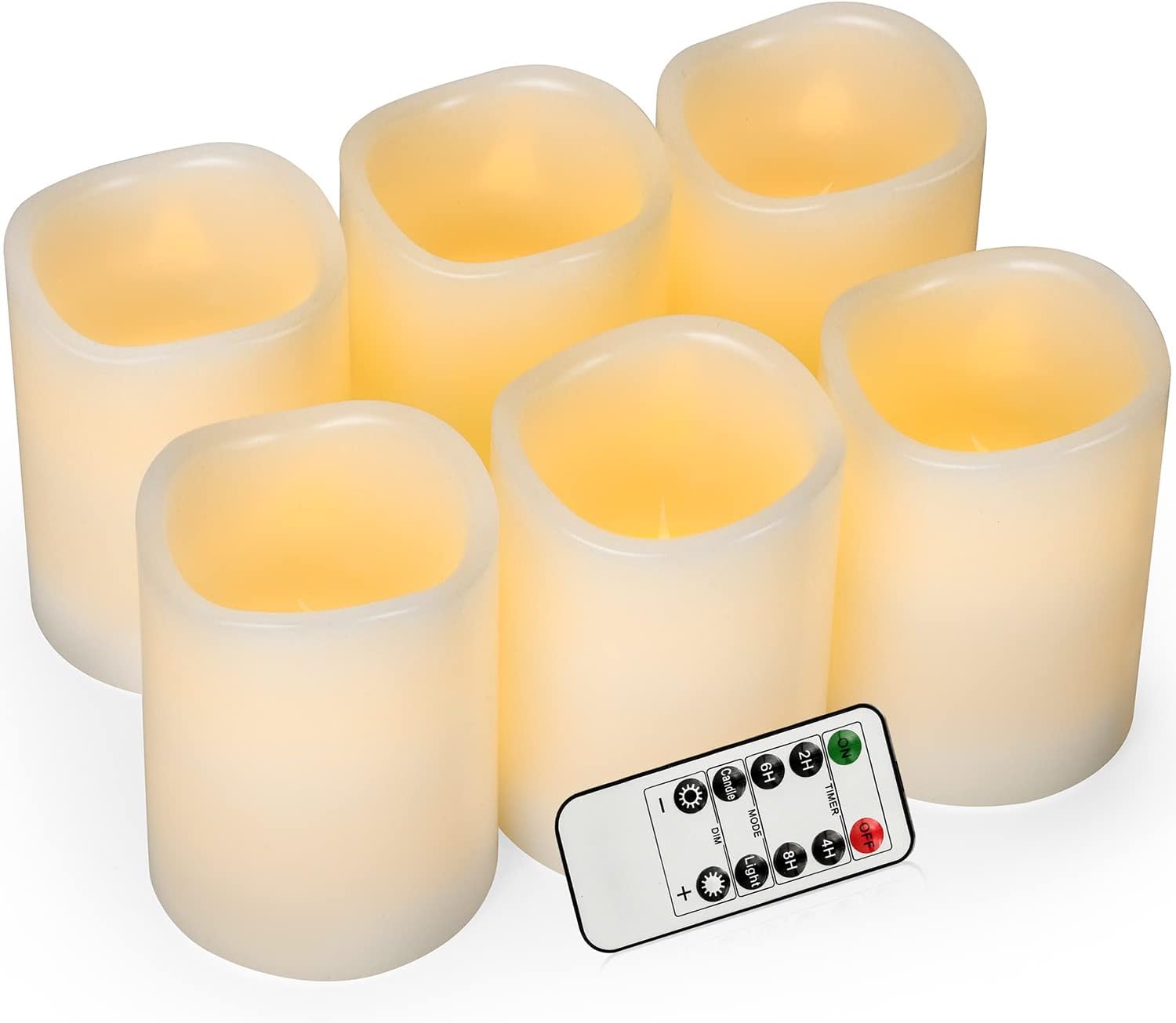 Flameless LED Pillar Candles, Real Wax, 3 Piece Set with Remote - Image 8