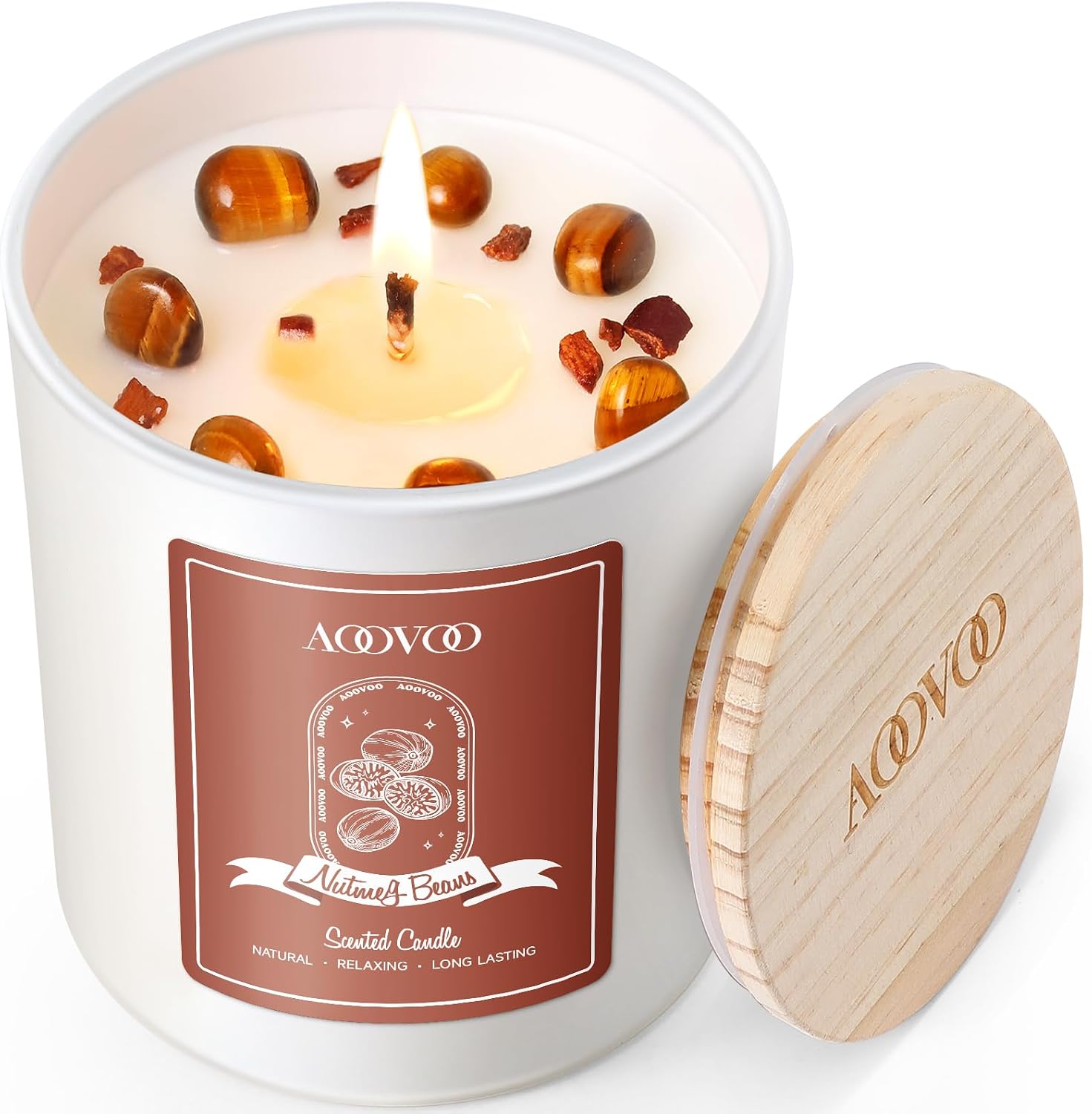 Lavender Scented Jar Candles with Crystals, 4 Pack - Image 19