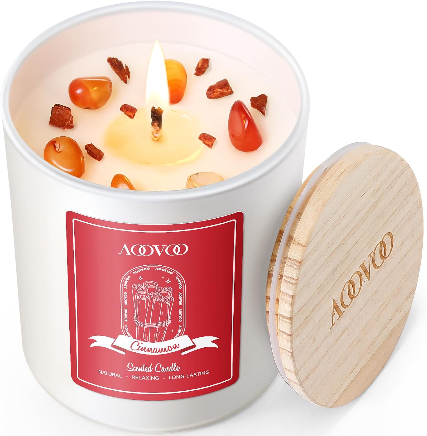 Lavender Scented Jar Candles with Crystals, 4 Pack - Image 10