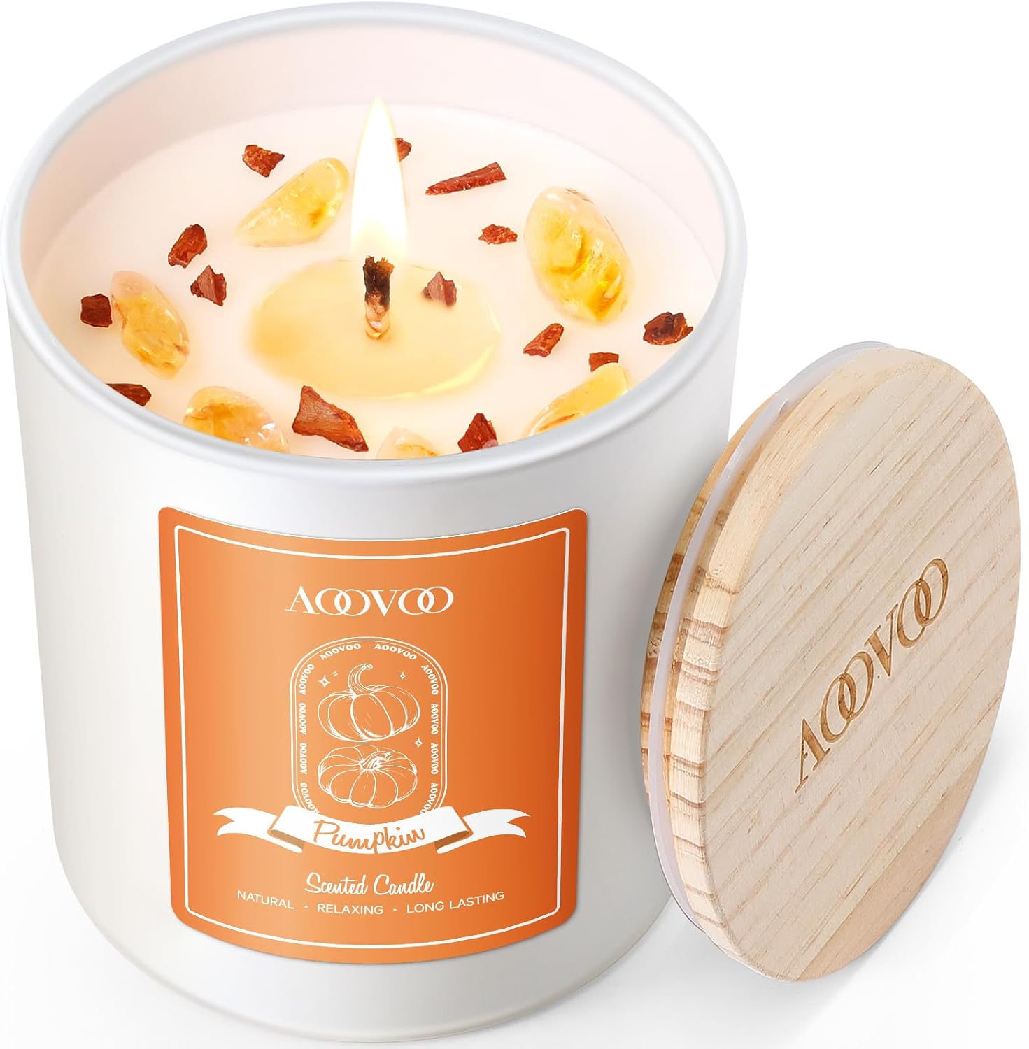 Lavender Scented Jar Candles with Crystals, 4 Pack - Image 15