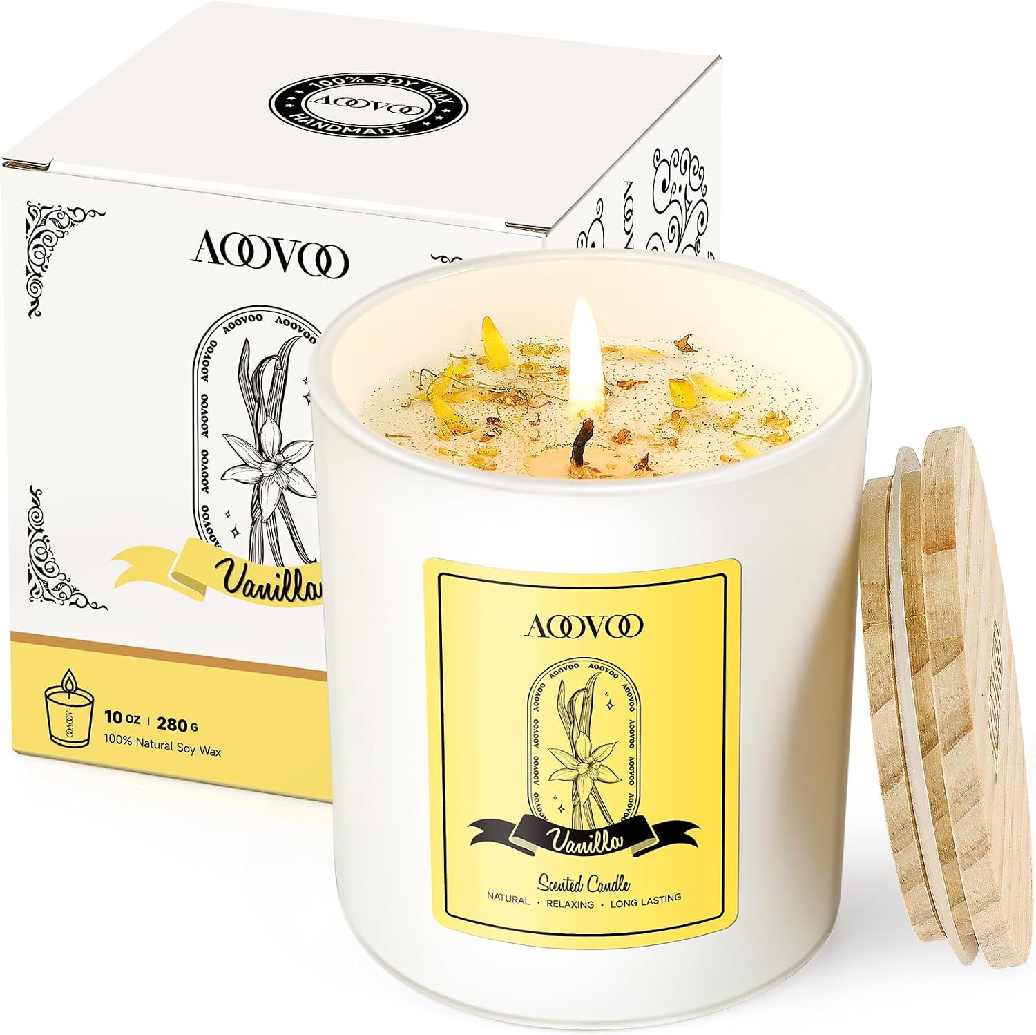 Lavender Scented Jar Candles with Crystals, 4 Pack - Image 24