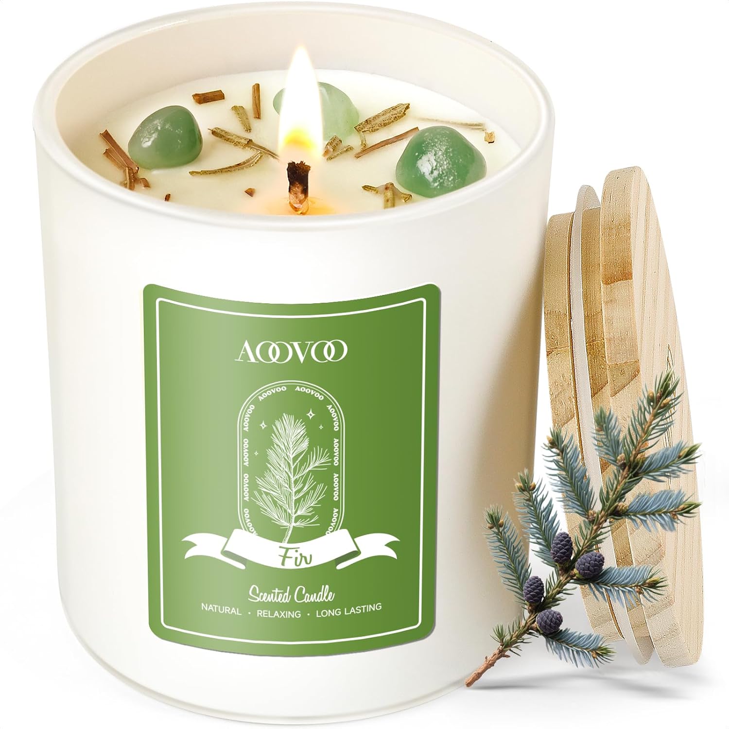 Lavender Scented Jar Candles with Crystals, 4 Pack - Image 14