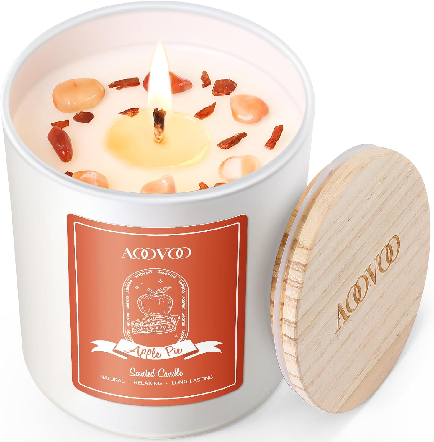 Lavender Scented Jar Candles with Crystals, 4 Pack - Image 8