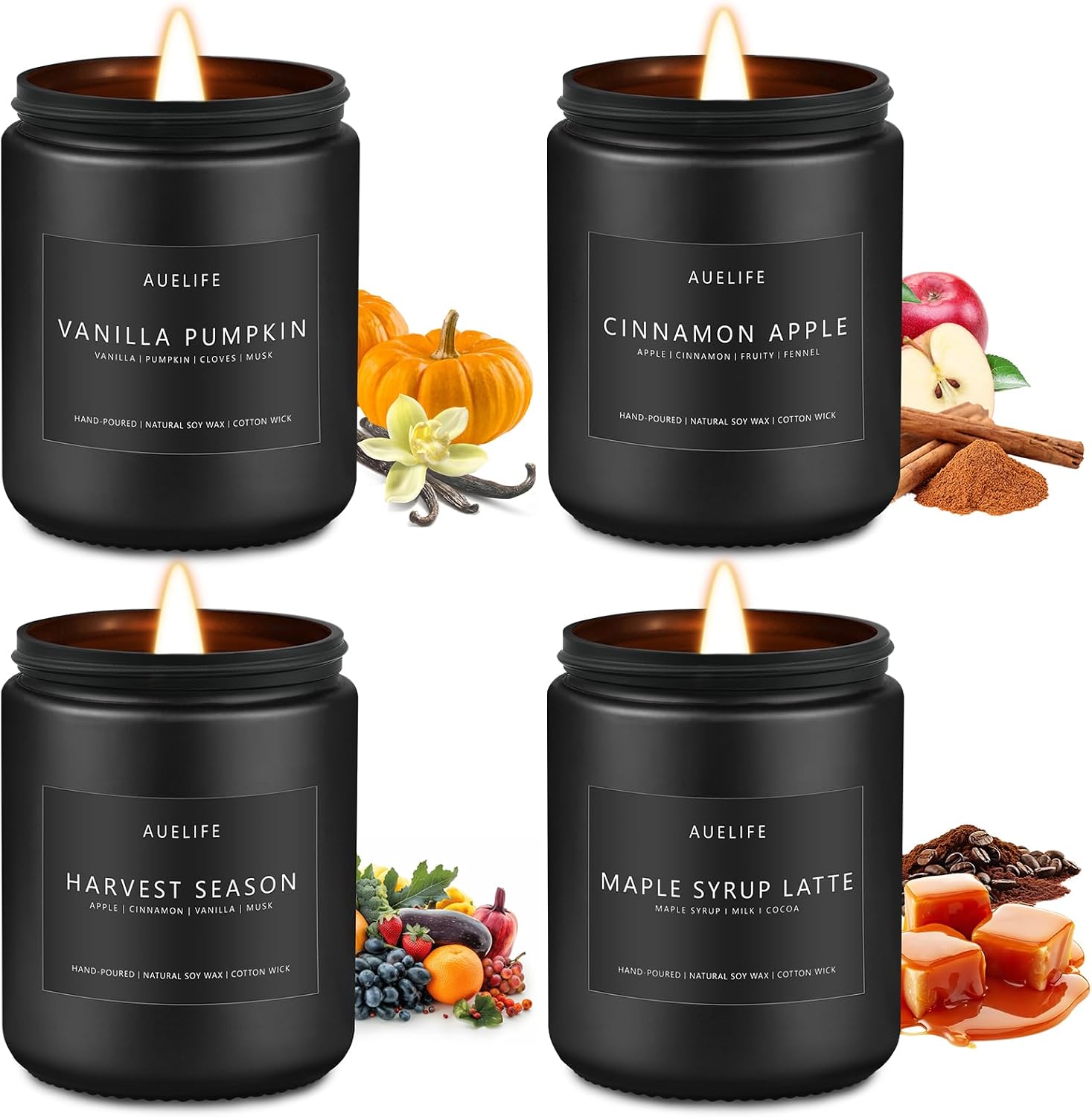 Scented Jar Candles, Soy Wax, Masculine Collection, 4 Pack - Image 15