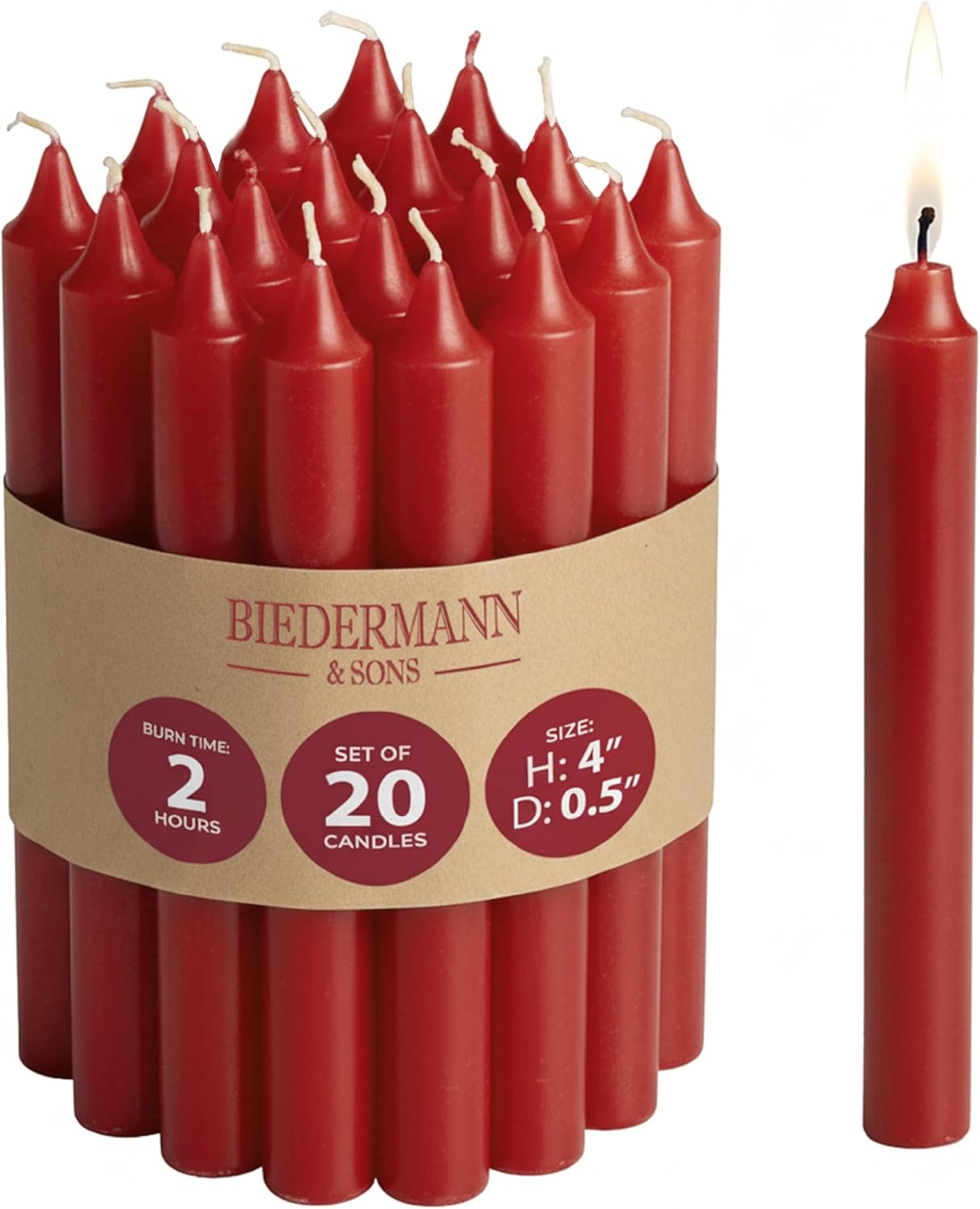 20 Ivory Unscented Dripless Chime Candles, 4 Inch Taper - Image 13