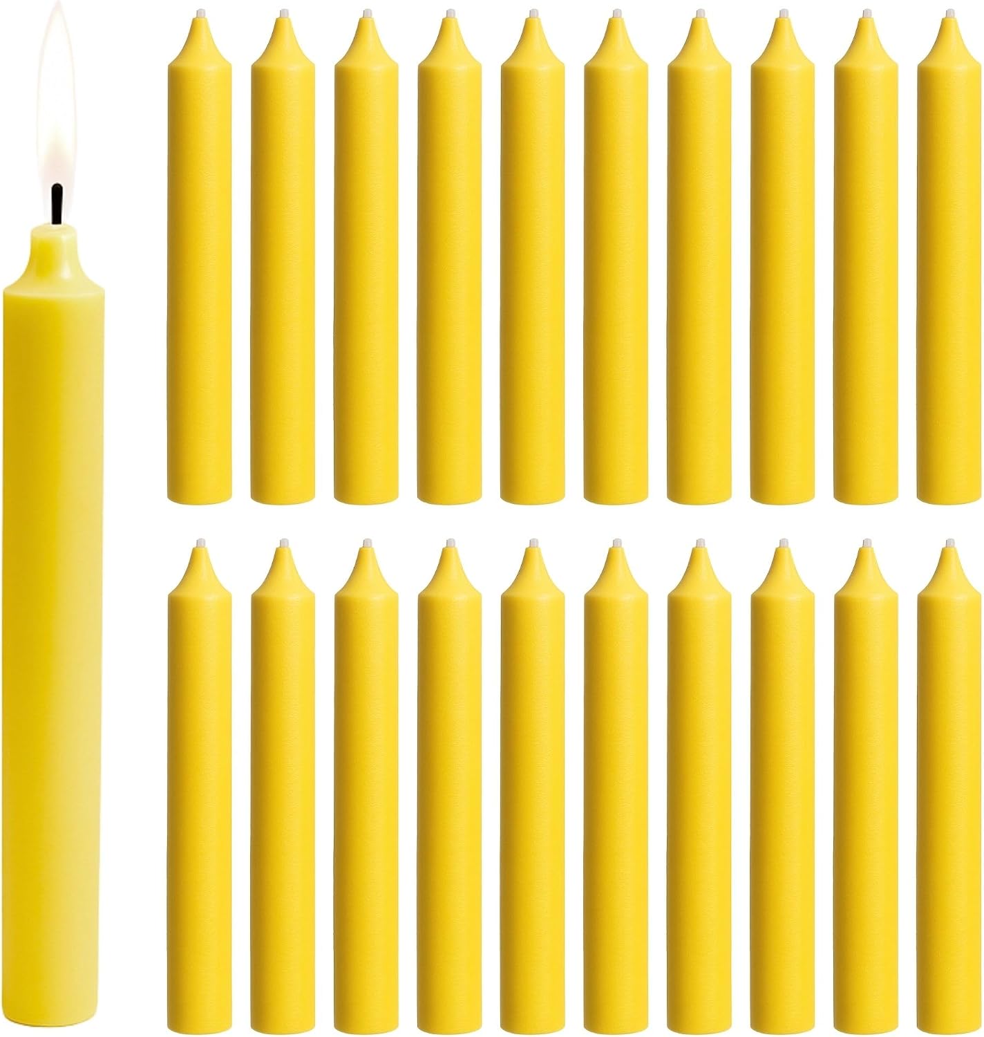 20 Ivory Unscented Dripless Chime Candles, 4 Inch Taper - Image 20