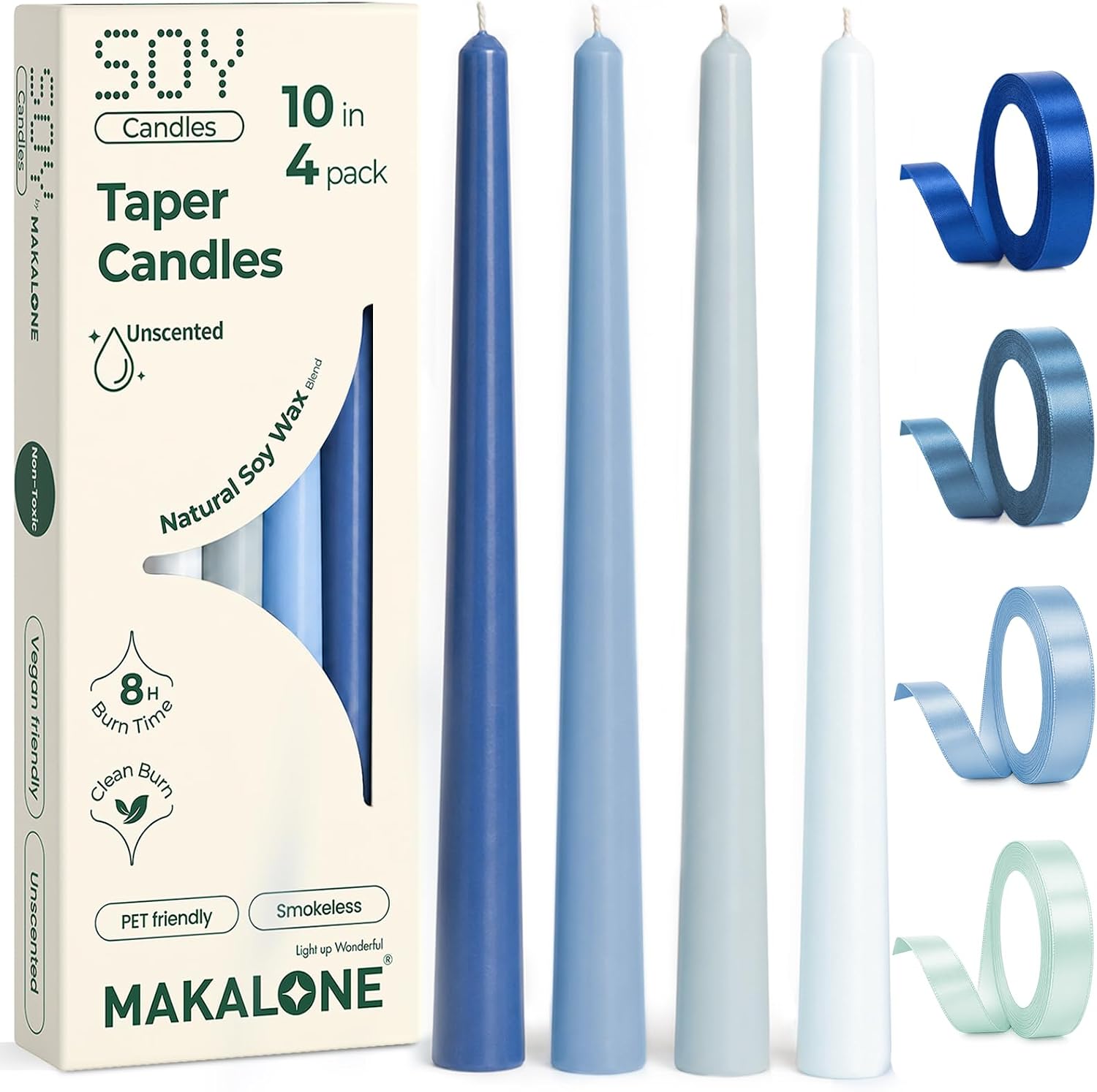 Unscented Soy Blend Taper Candles, 10 Inch, 4 Pack - Image 10