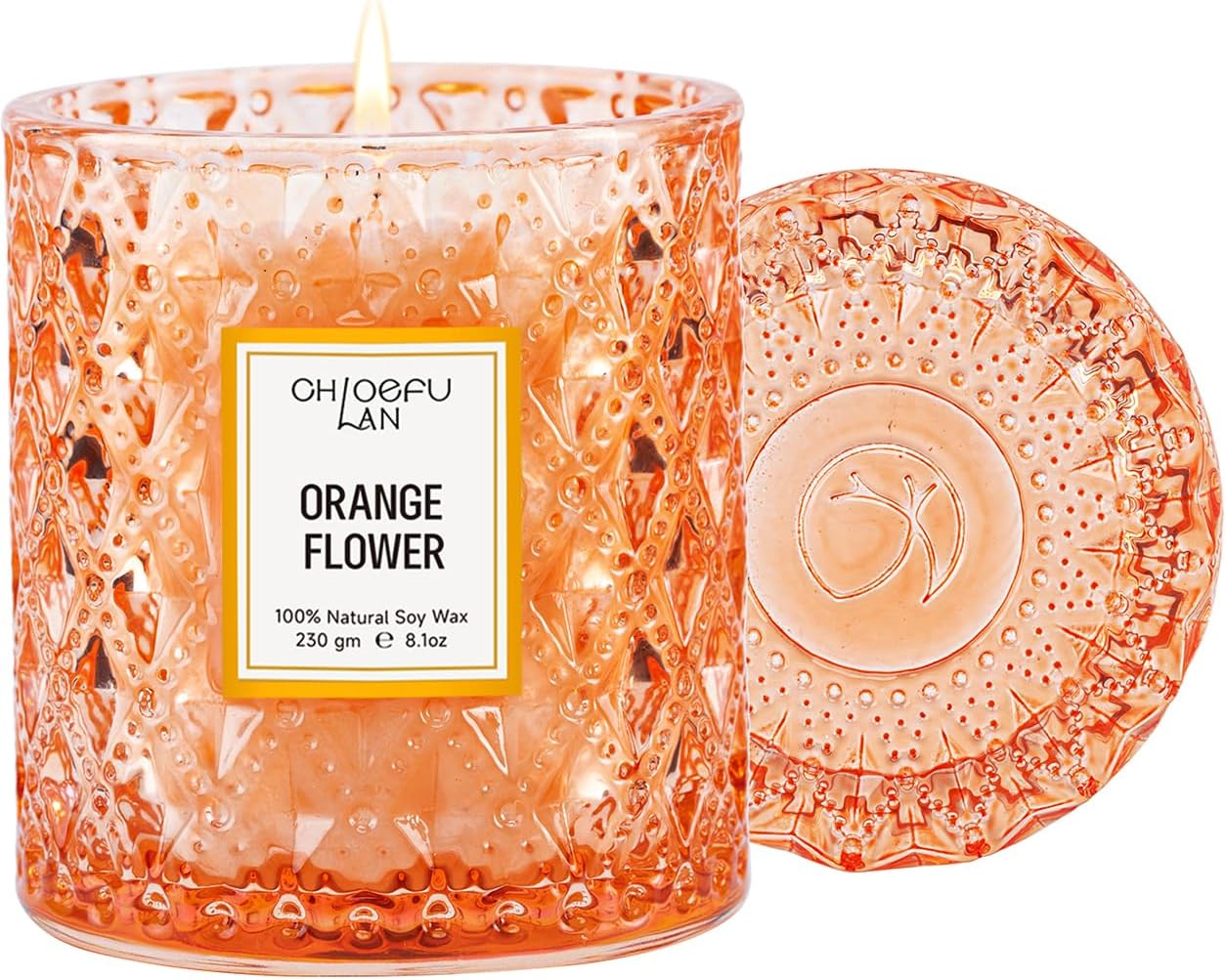 Eucalyptus and Sage Scented Candle in Textured Glass Jar with Lid - Image 21