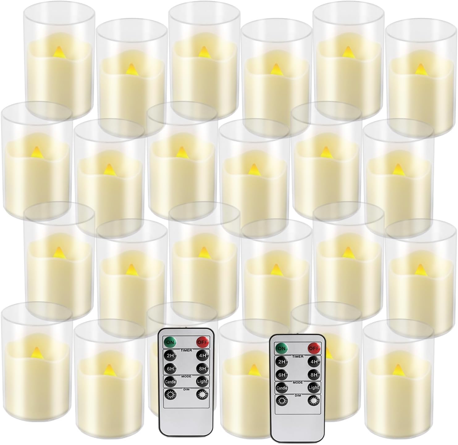 24 Piece LED Flameless Candles, Remote Control, Assorted Sizes - Image 13