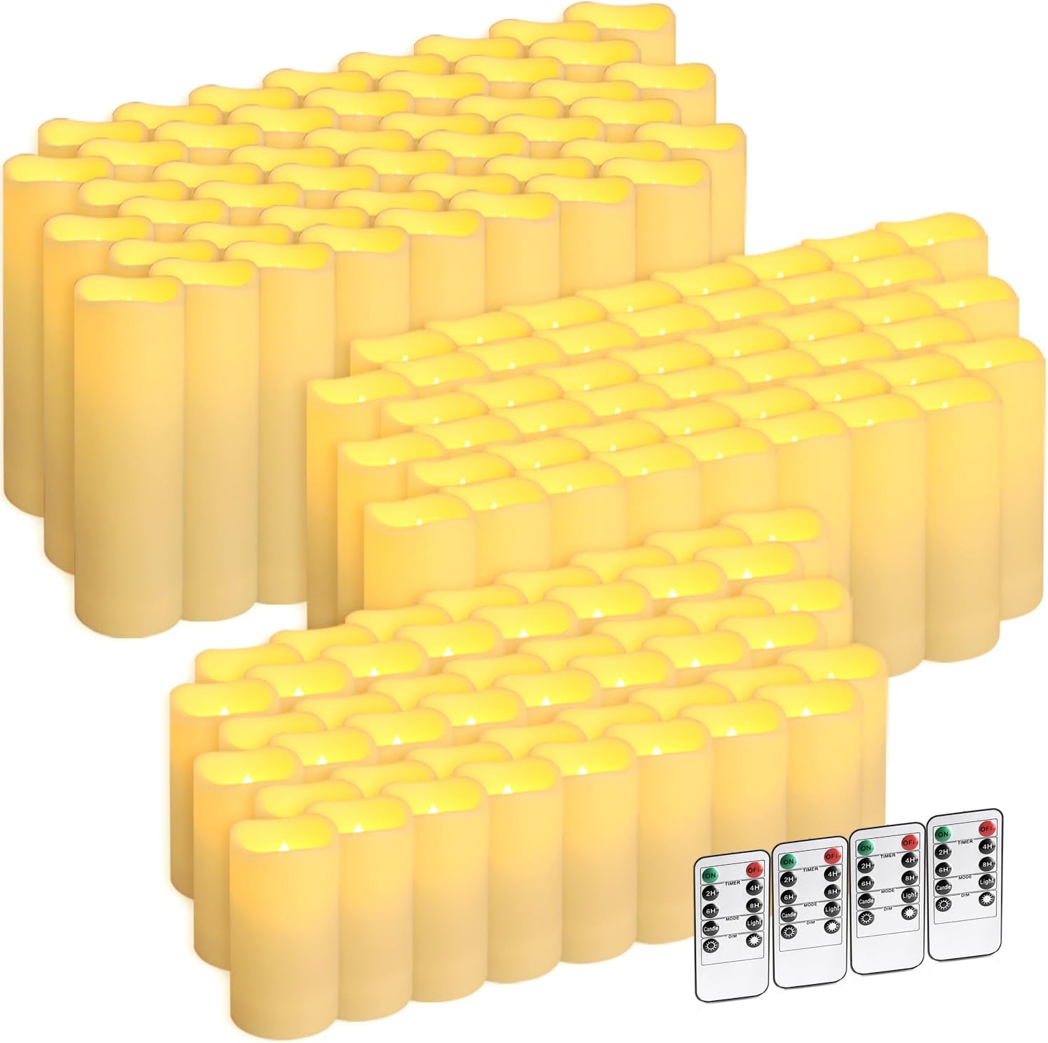 24 Piece LED Flameless Candles, Remote Control, Assorted Sizes - Image 10