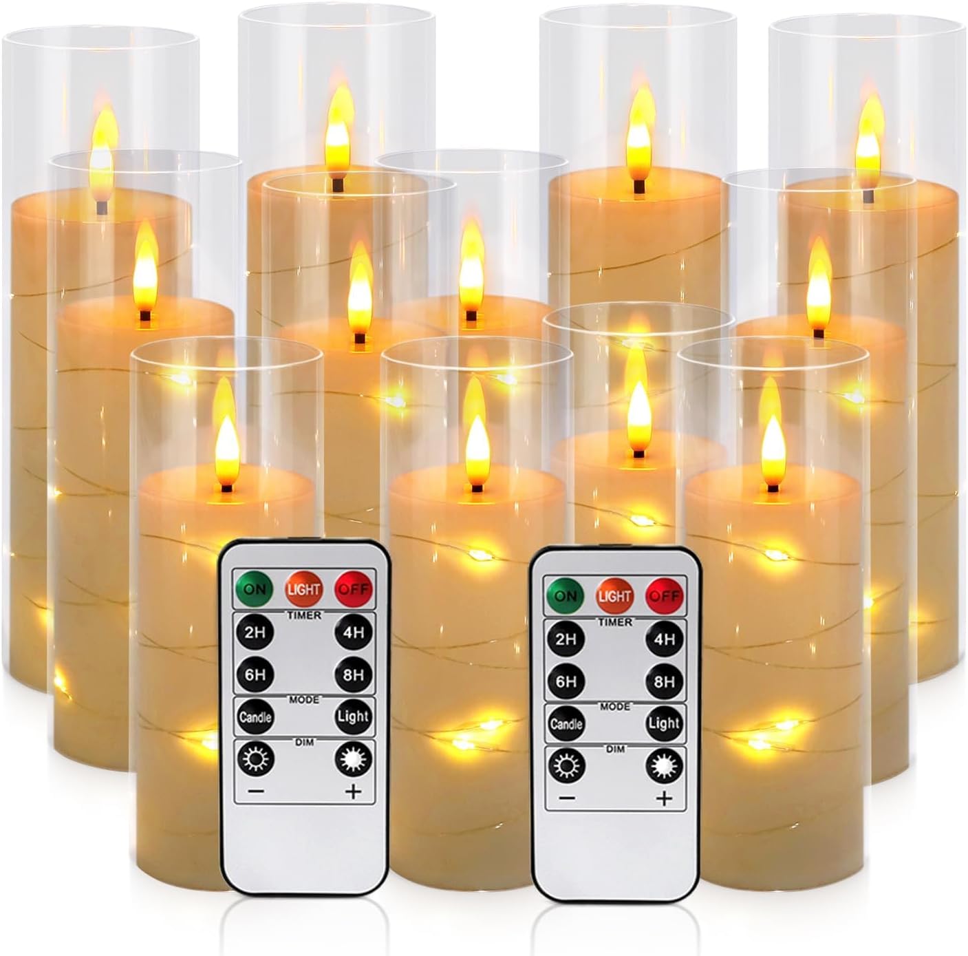 24 Piece LED Flameless Candles, Remote Control, Assorted Sizes - Image 27