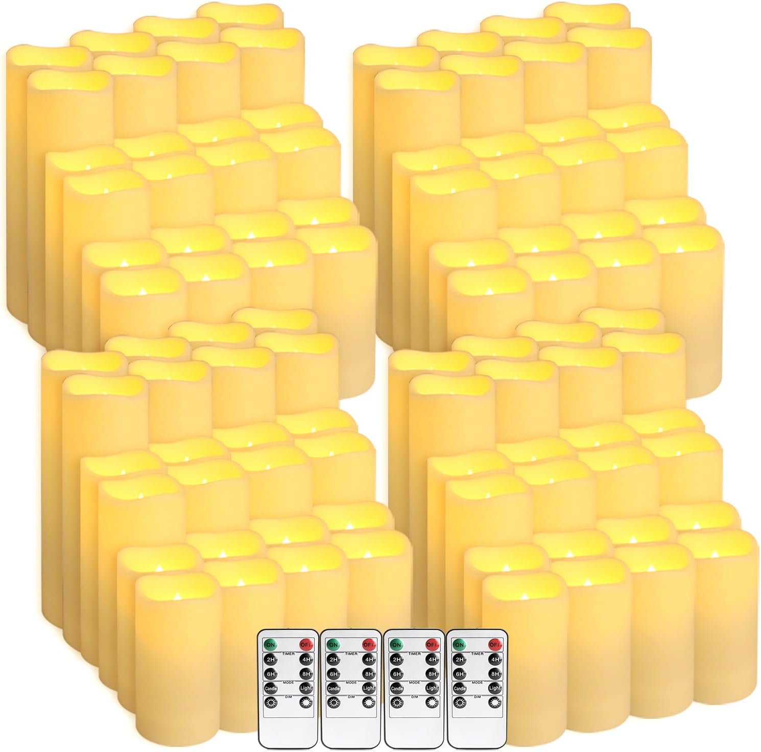 24 Piece LED Flameless Candles, Remote Control, Assorted Sizes - Image 18