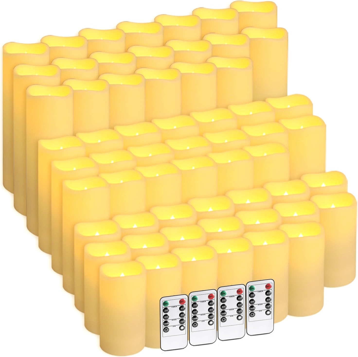 24 Piece LED Flameless Candles, Remote Control, Assorted Sizes - Image 11