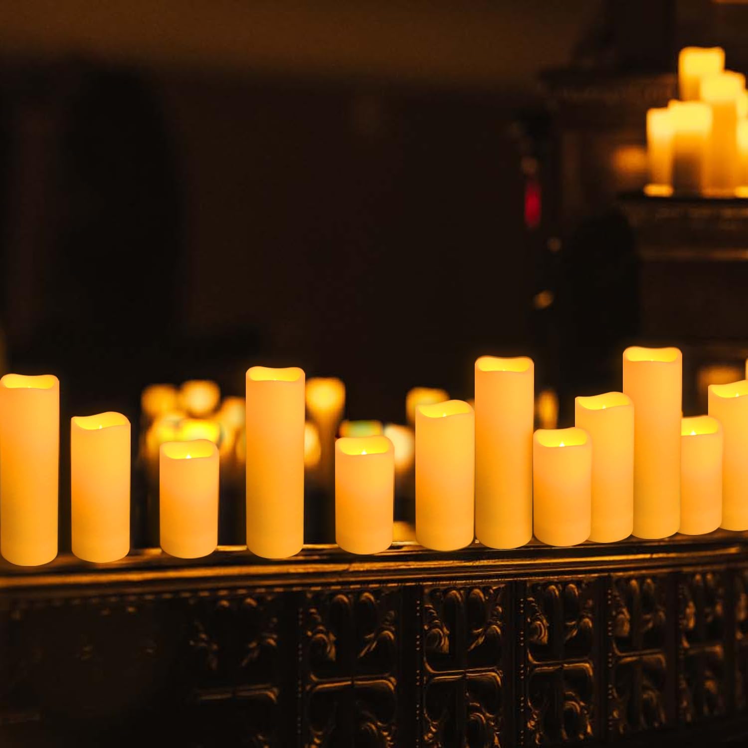 24 Piece LED Flameless Candles, Remote Control, Assorted Sizes - Image 9