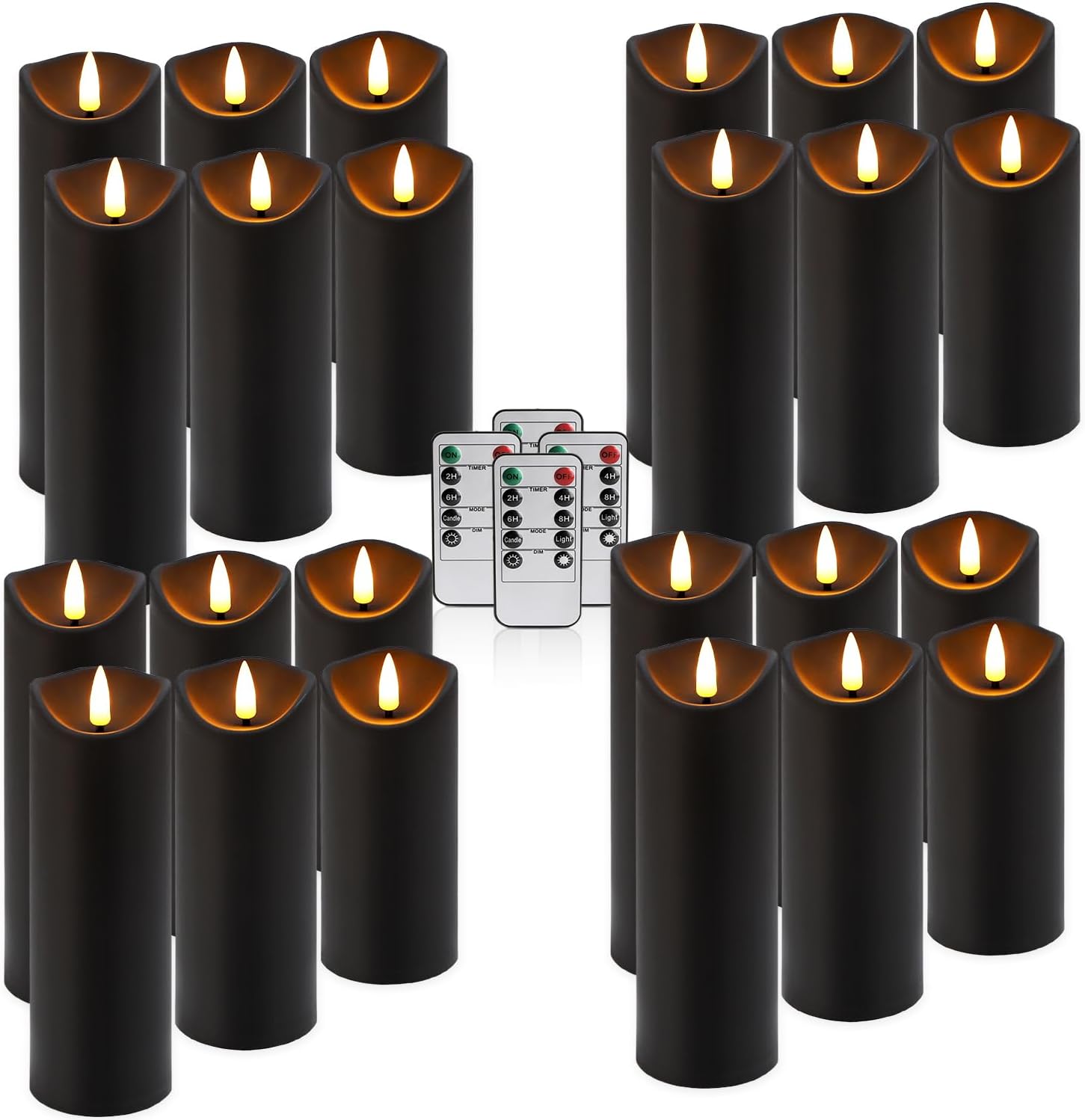 24 Piece LED Flameless Candles, Remote Control, Assorted Sizes - Image 24
