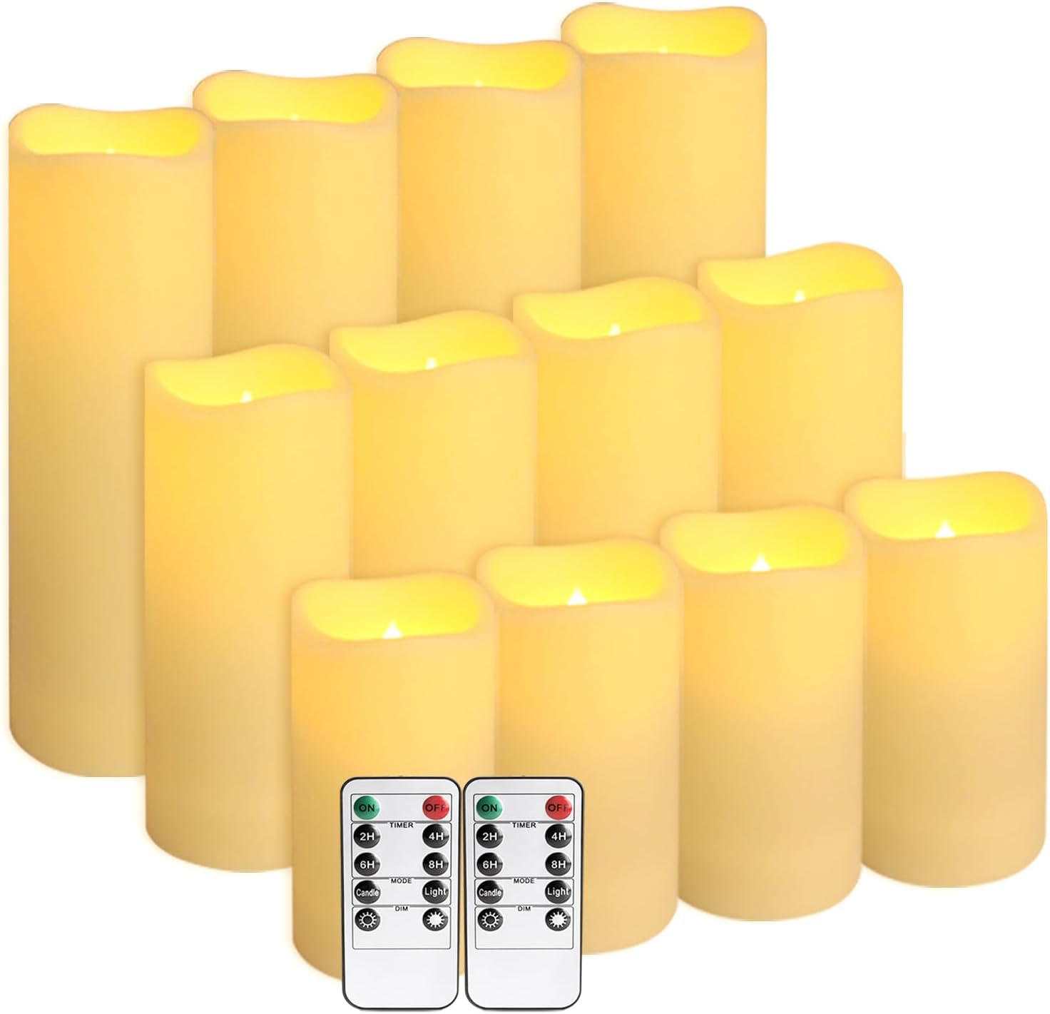 24 Piece LED Flameless Candles, Remote Control, Assorted Sizes - Image 22