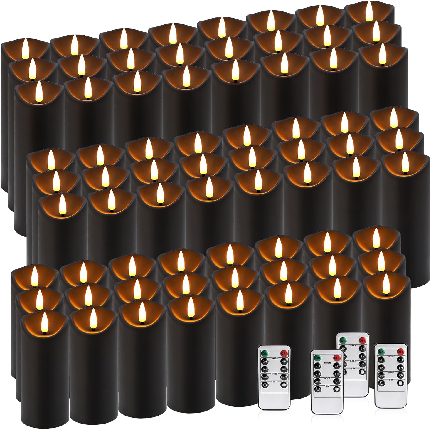 24 Piece LED Flameless Candles, Remote Control, Assorted Sizes - Image 28