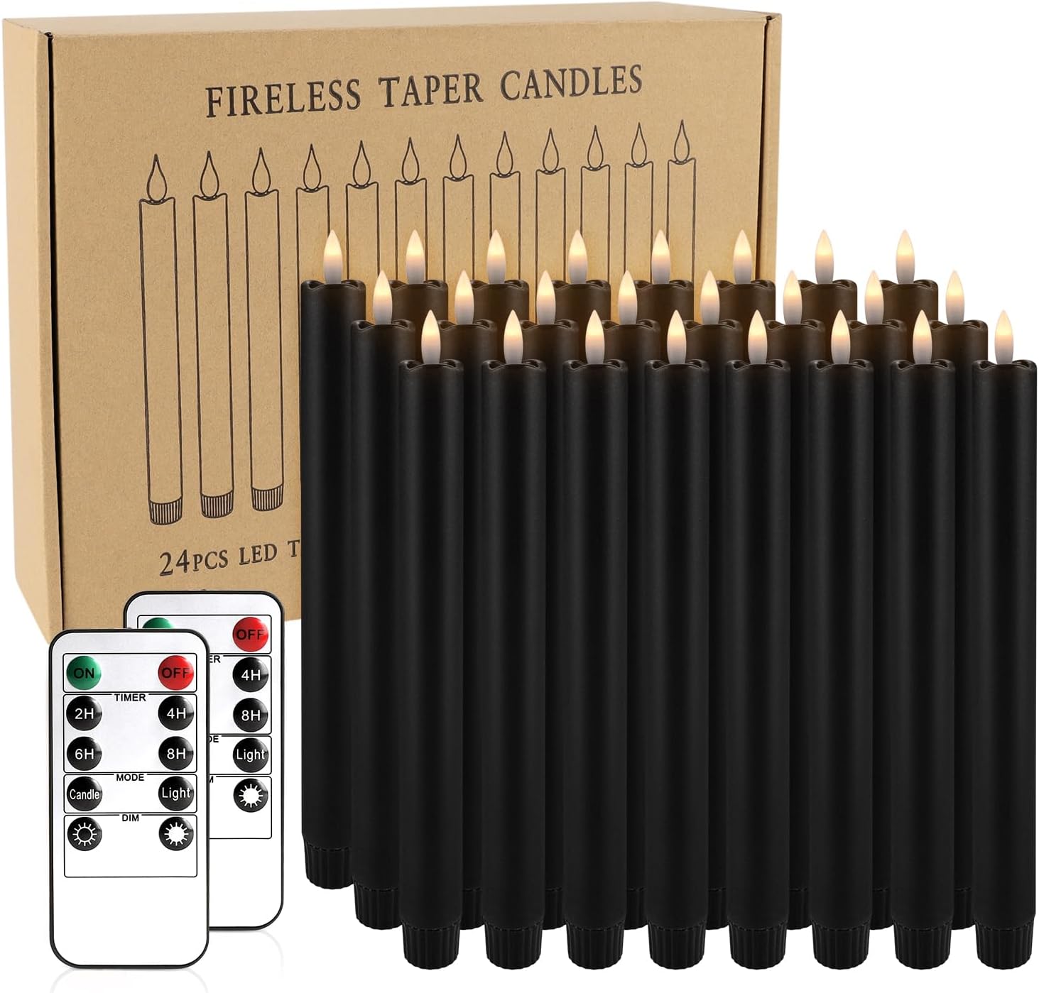 24 Piece LED Flameless Candles, Remote Control, Assorted Sizes - Image 12