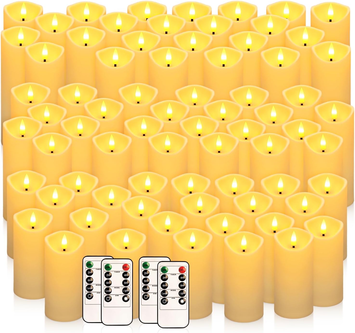 24 Piece LED Flameless Candles, Remote Control, Assorted Sizes - Image 19