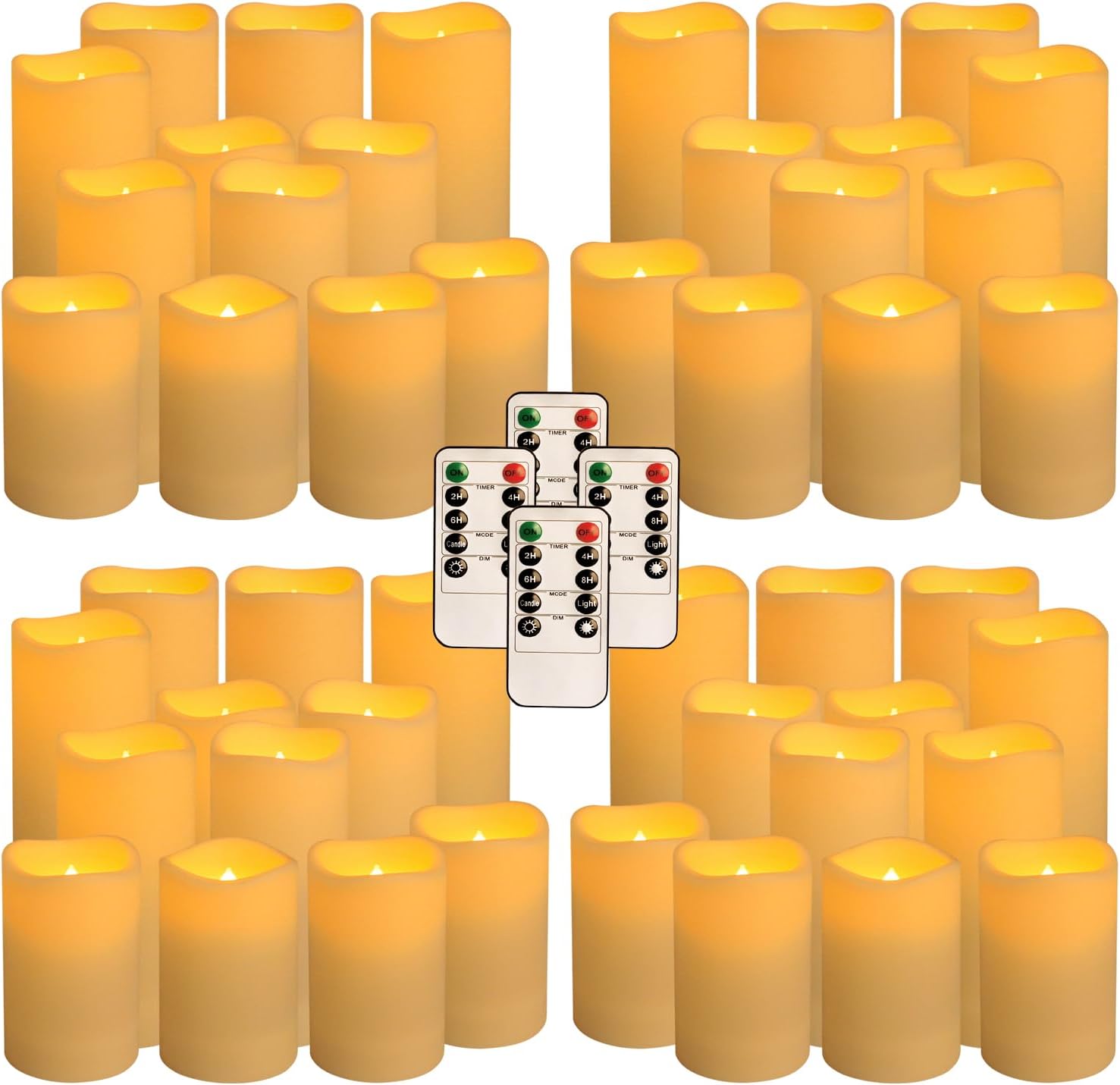 24 Piece LED Flameless Candles, Remote Control, Assorted Sizes - Image 25