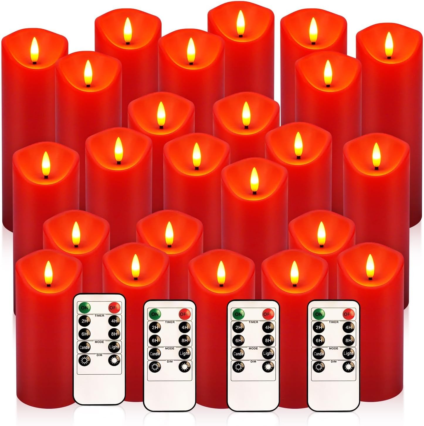 24 Piece LED Flameless Candles, Remote Control, Assorted Sizes - Image 14