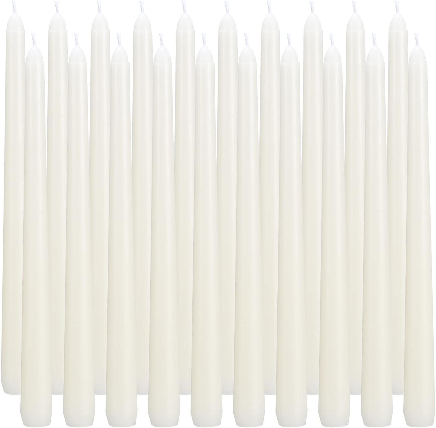 Ivory Taper Candles, 20-Pack, 10 Inch Unscented Paraffin