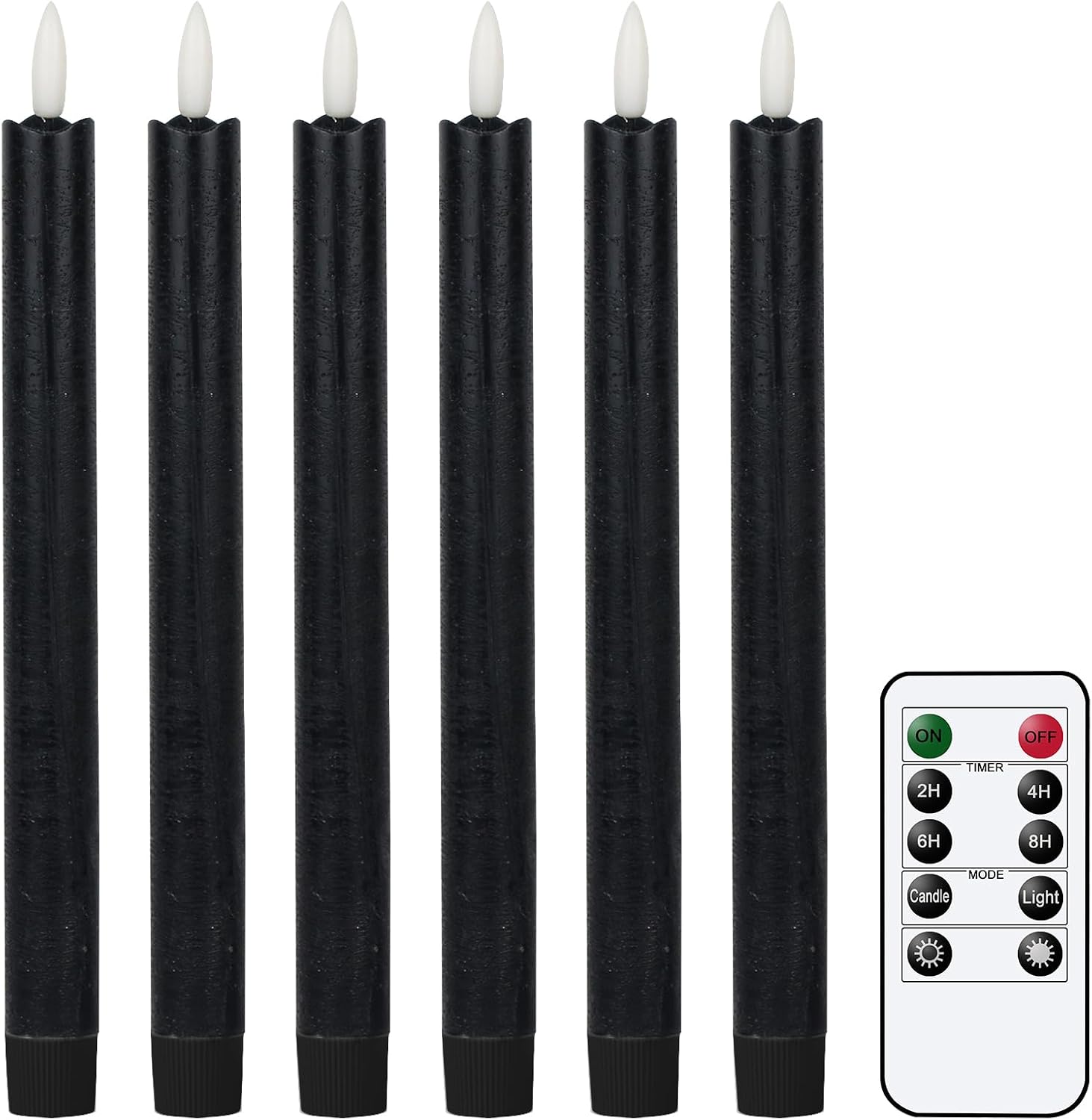 6 Pack Ivory LED Taper Candles with Remote and Timer - Image 15