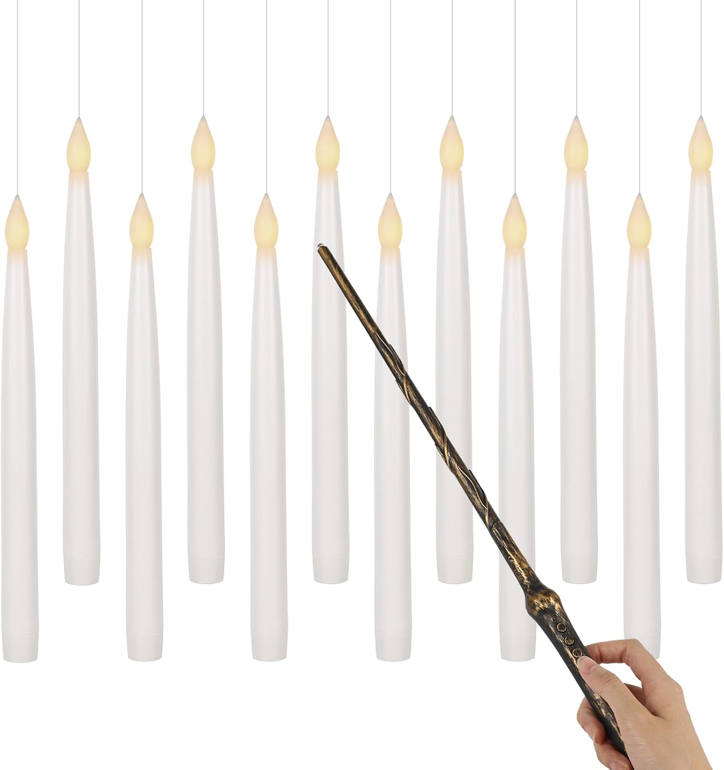 6 Pack Ivory LED Taper Candles with Remote and Timer - Image 16