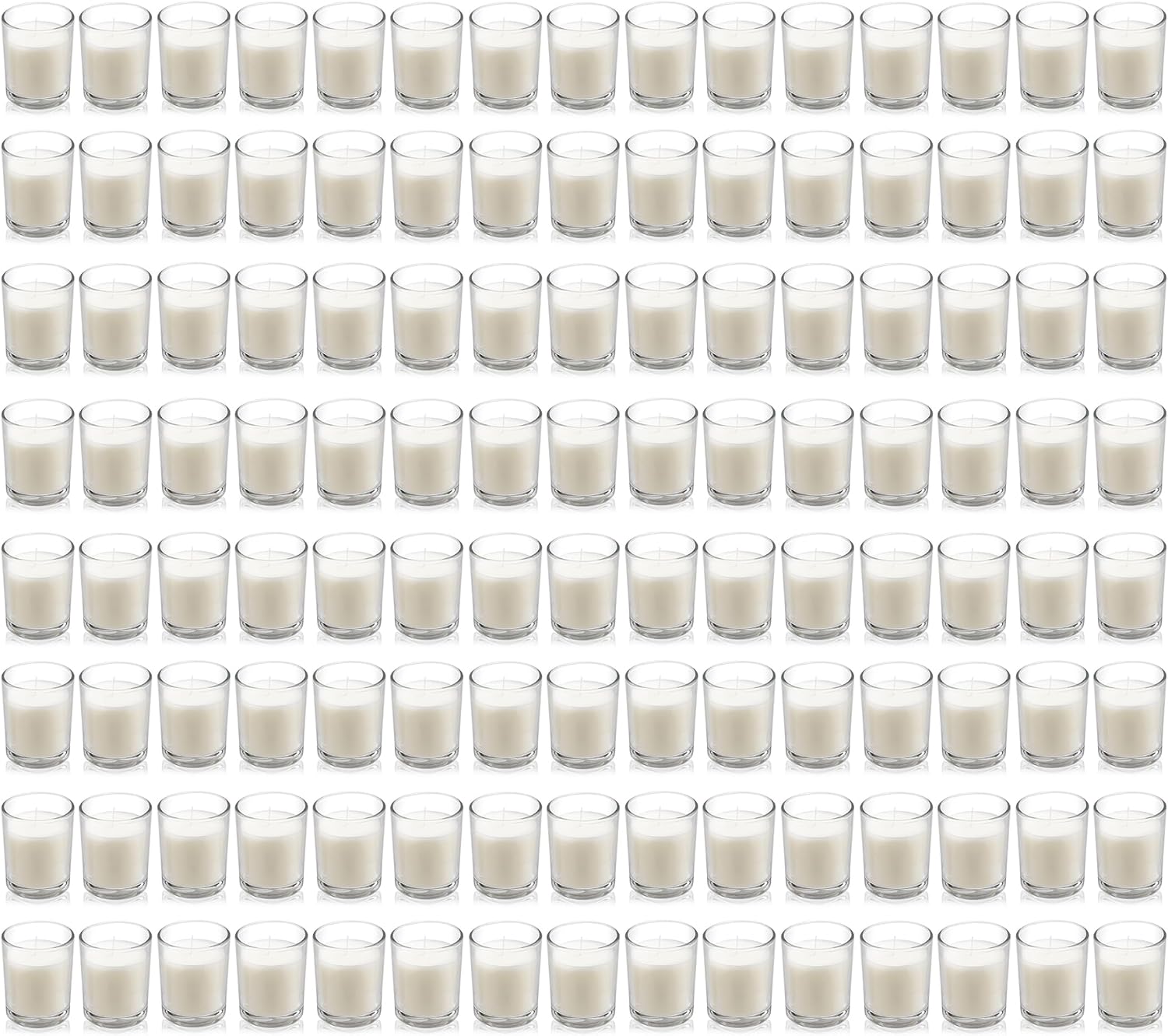 24 Warm White Unscented Votive Candles in Clear Glass - Image 12