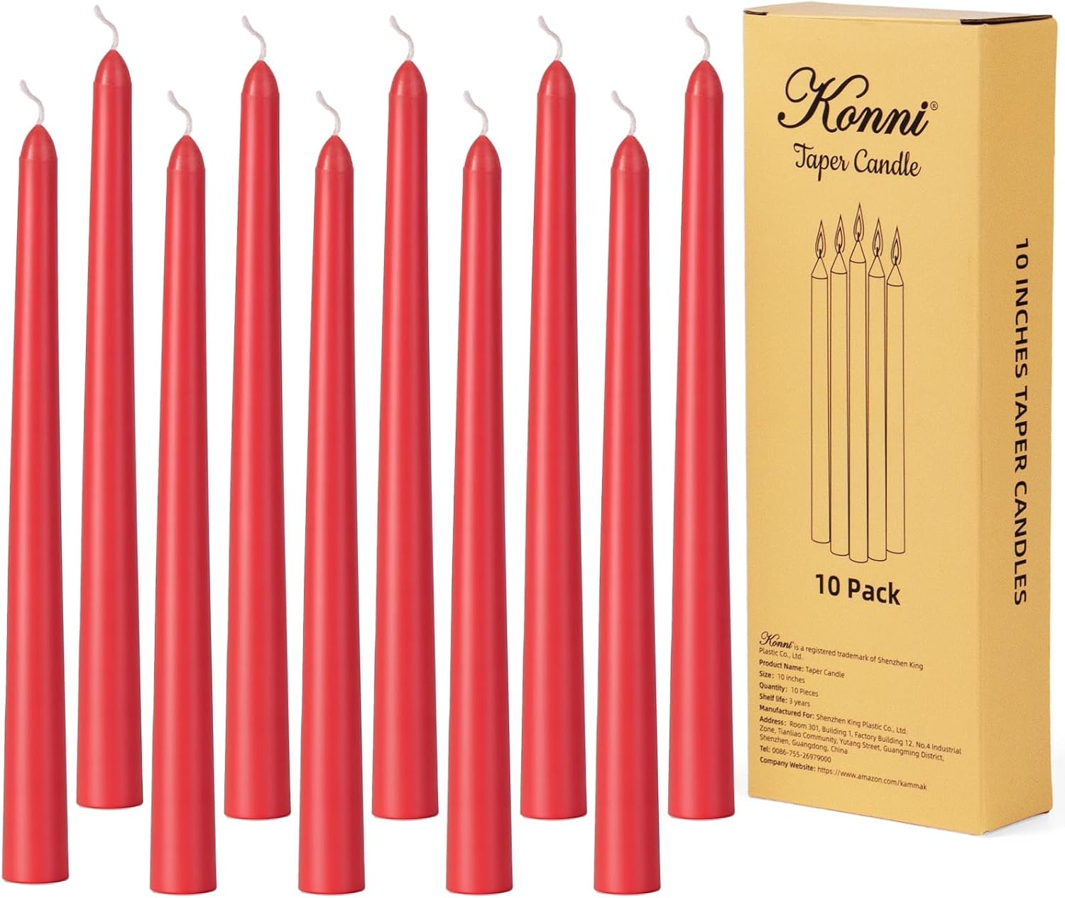Purple Unscented Taper Candles, 10 Inch, 10 Pack - Image 14