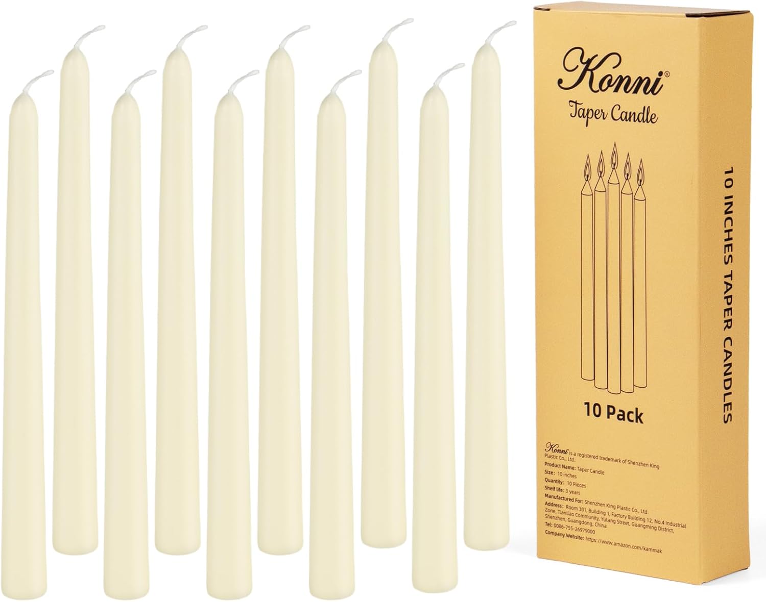 Purple Unscented Taper Candles, 10 Inch, 10 Pack - Image 11