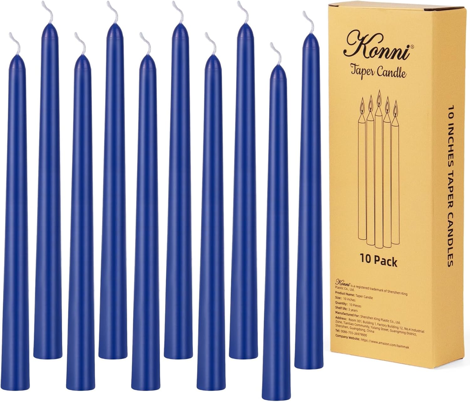 Purple Unscented Taper Candles, 10 Inch, 10 Pack - Image 10