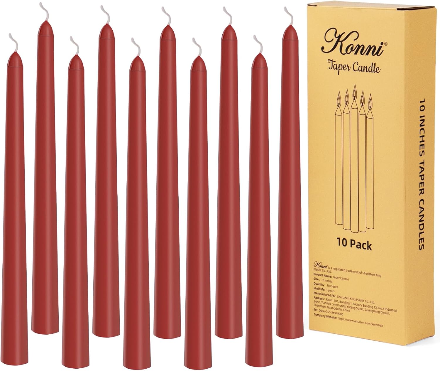 Purple Unscented Taper Candles, 10 Inch, 10 Pack - Image 12