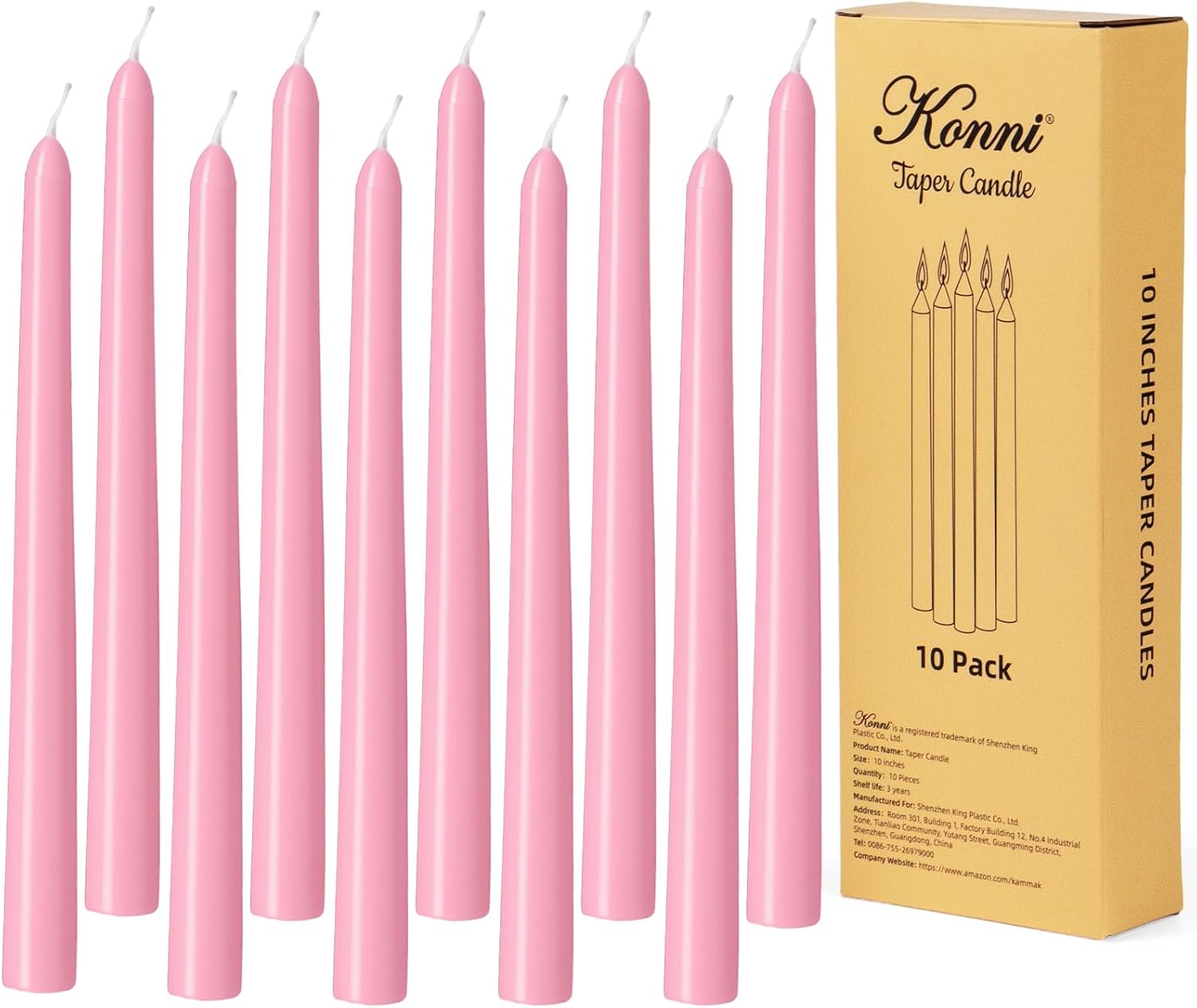 Purple Unscented Taper Candles, 10 Inch, 10 Pack - Image 18
