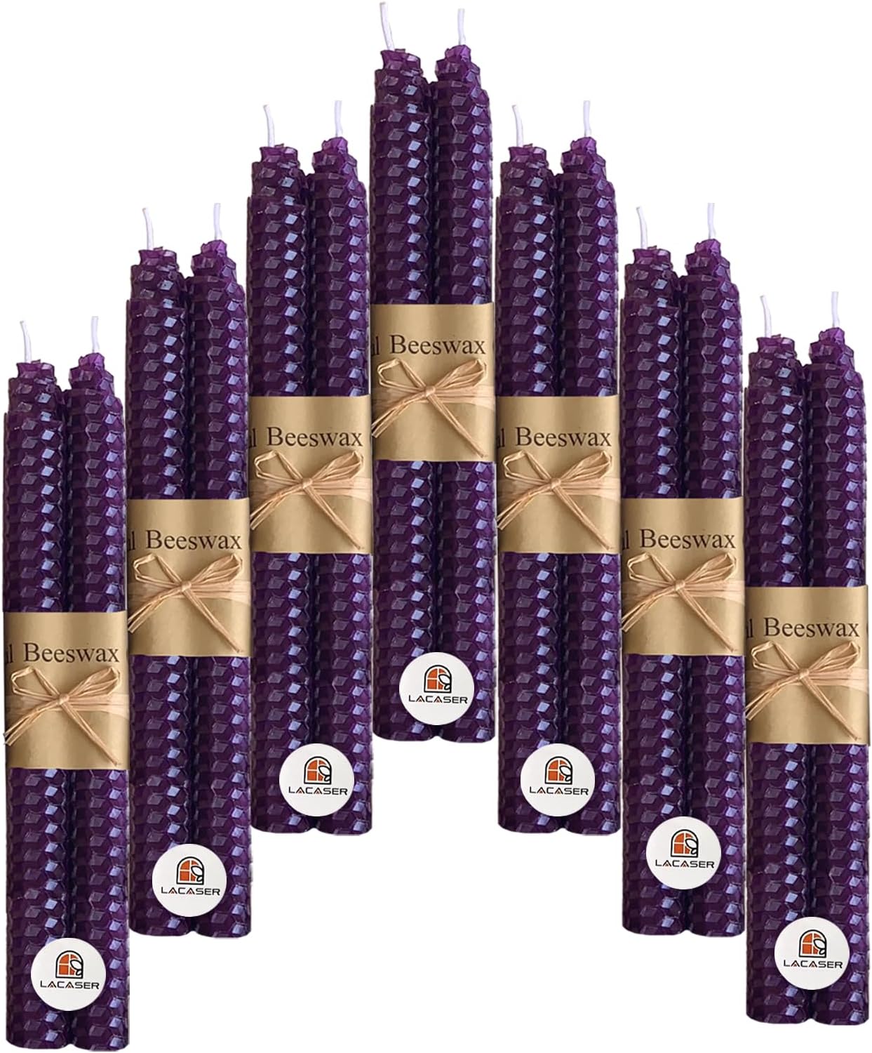 14 Beeswax Taper Candles, Assorted Rainbow Hues, Unscented, 9 Inch - Image 13