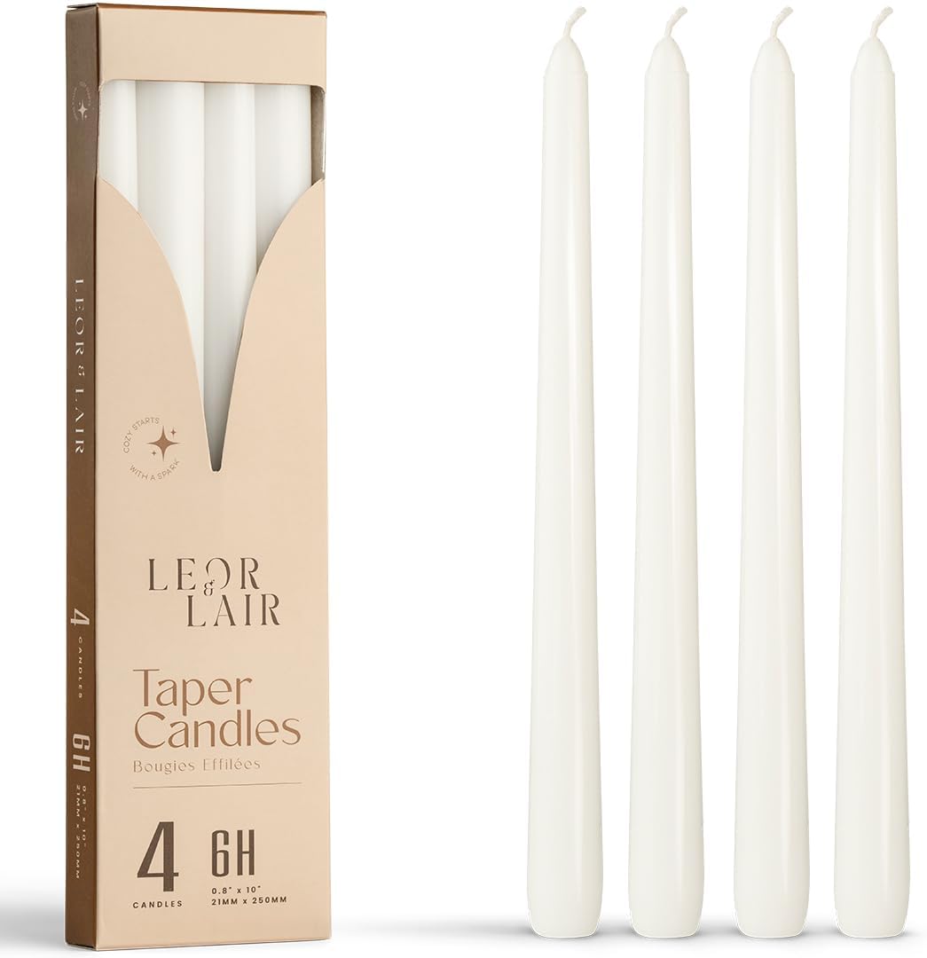 Cream Taper Candles, 10 Inch, Unscented, 4 Count Pack - Image 7