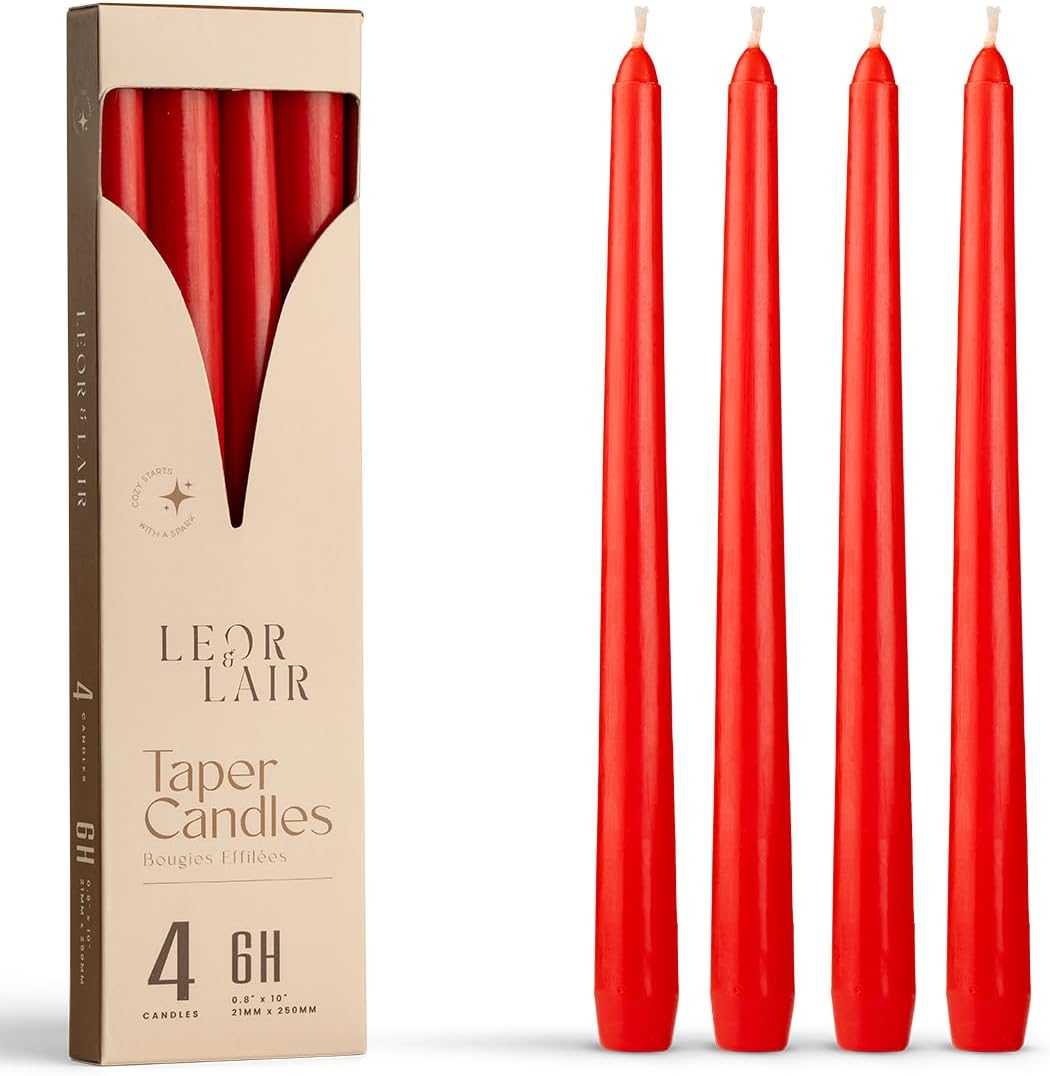 Cream Taper Candles, 10 Inch, Unscented, 4 Count Pack - Image 10