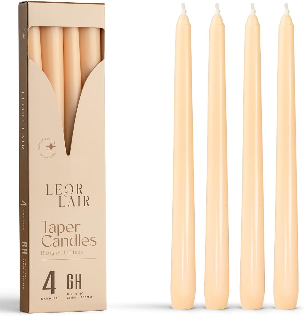 Cream Taper Candles, 10 Inch, Unscented, 4 Count Pack - Image 13
