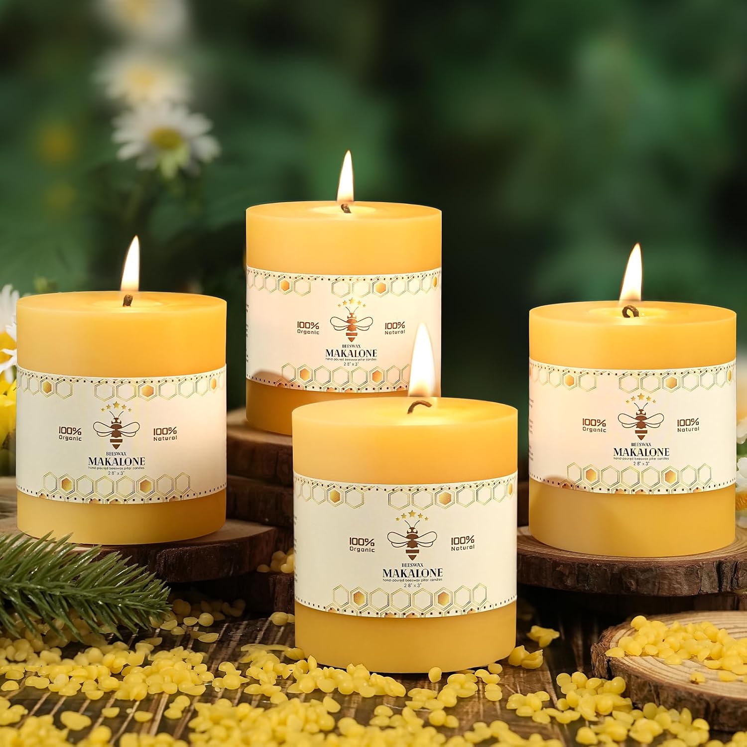 Unscented Beeswax Pillar Candles, 2x4 Inch, 6 Pack - Image 11