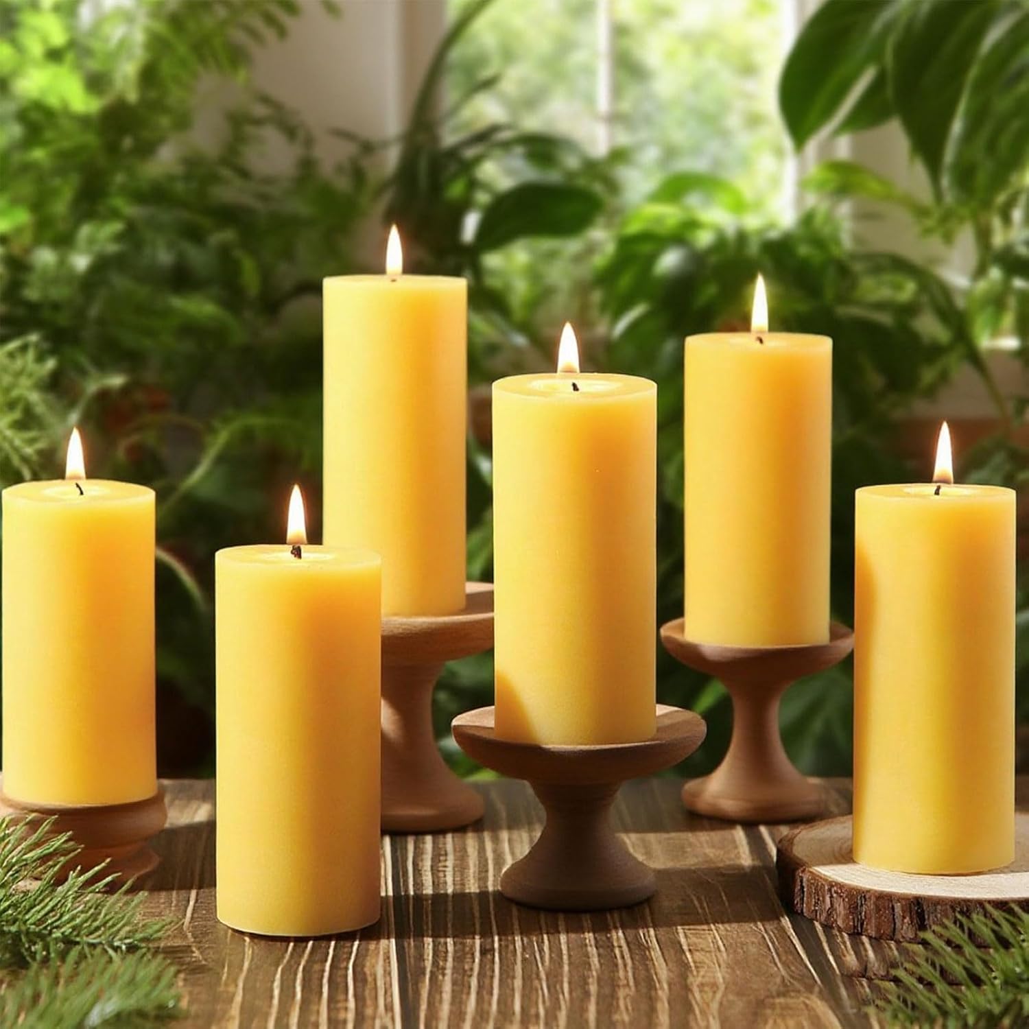Unscented Beeswax Pillar Candles, 2x4 Inch, 6 Pack - Image 17