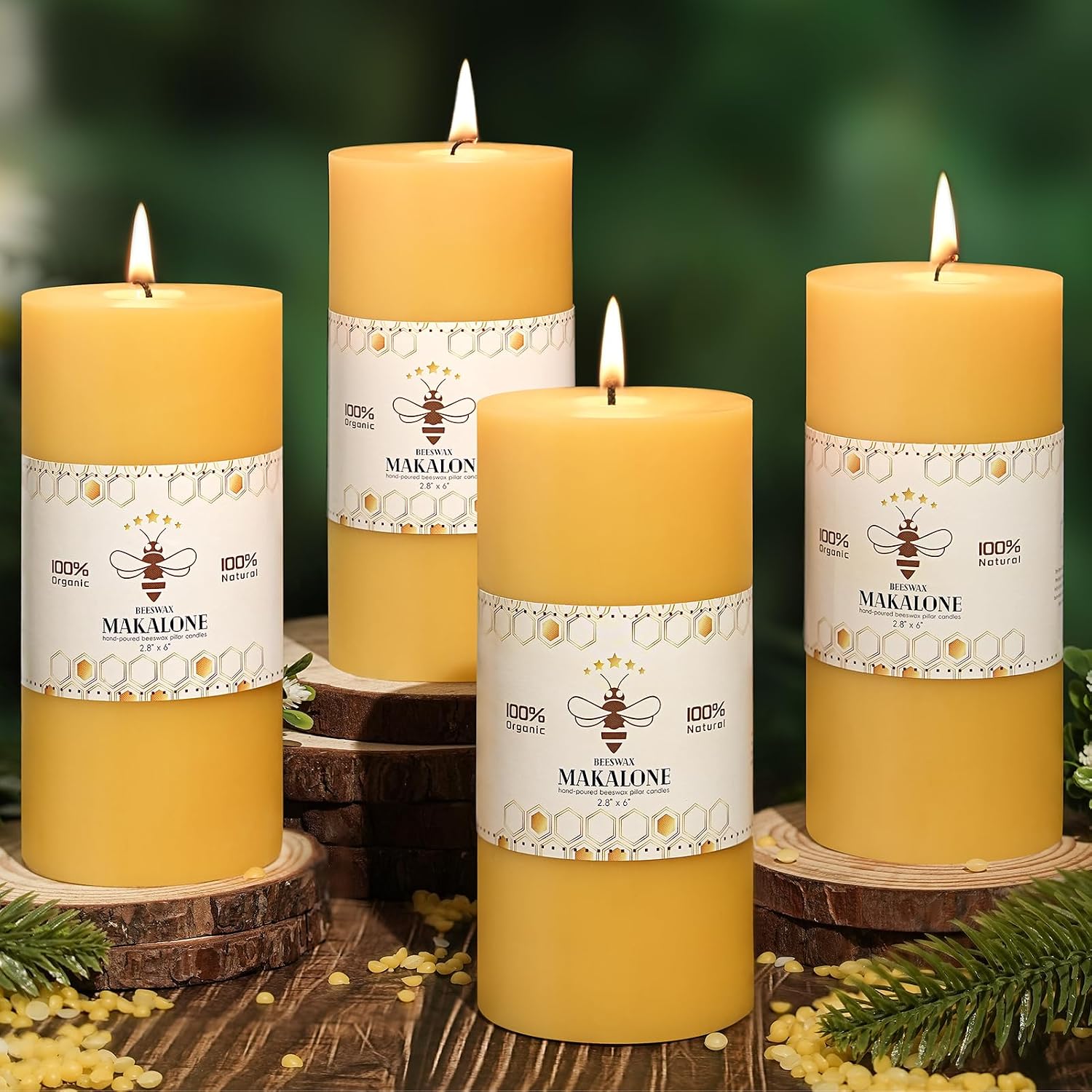Unscented Beeswax Pillar Candles, 2x4 Inch, 6 Pack - Image 13