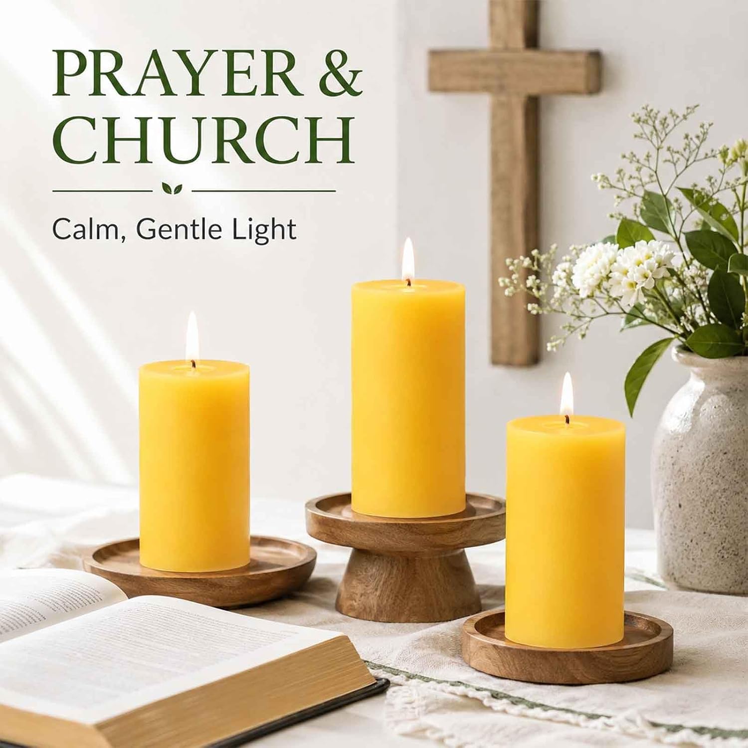 Unscented Beeswax Pillar Candles, 2x4 Inch, 6 Pack - Image 7