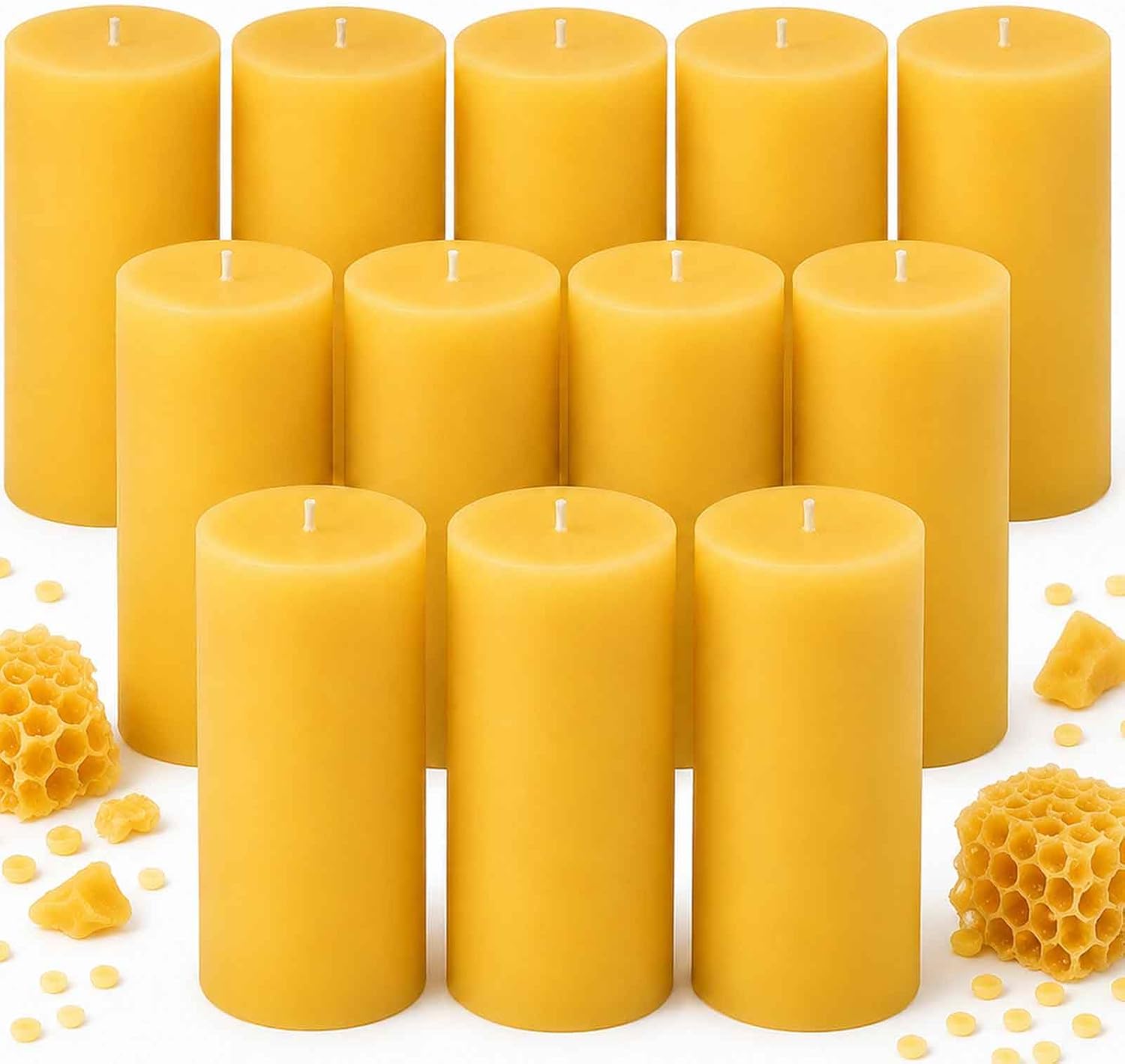 Unscented Beeswax Pillar Candles, 2x4 Inch, 6 Pack - Image 16