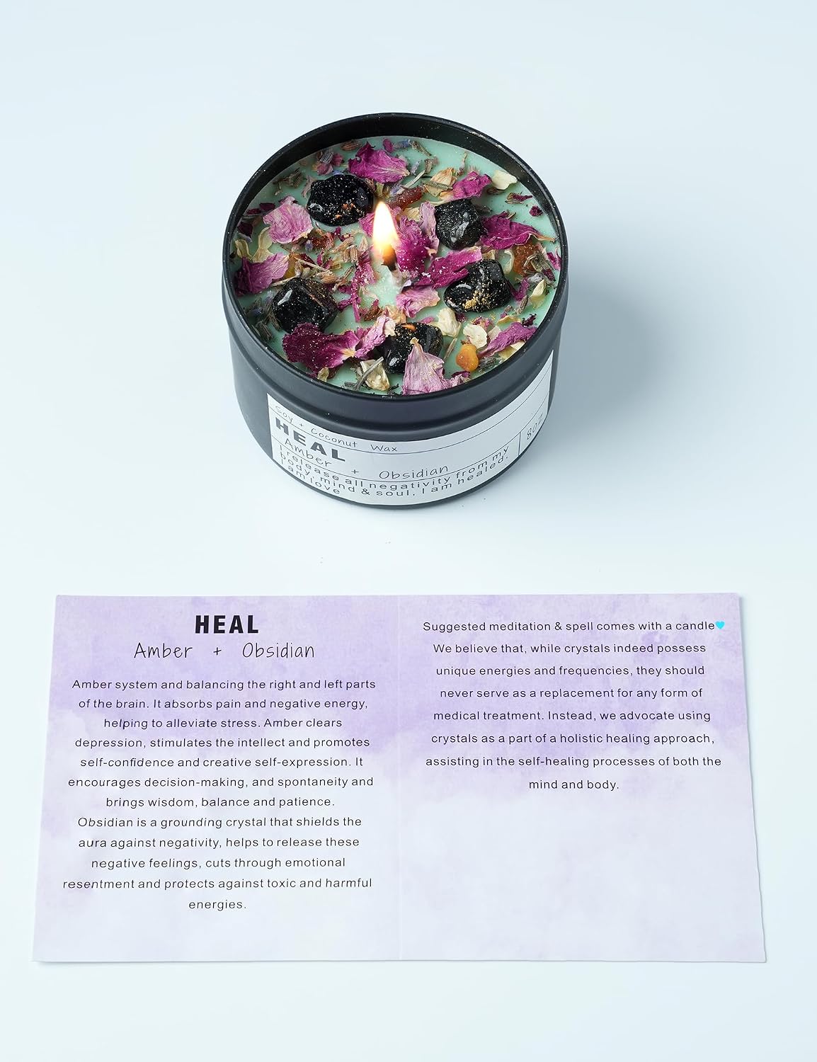 Amber Obsidian Scented Candle, Decorative Tin, Single Piece - Image 7