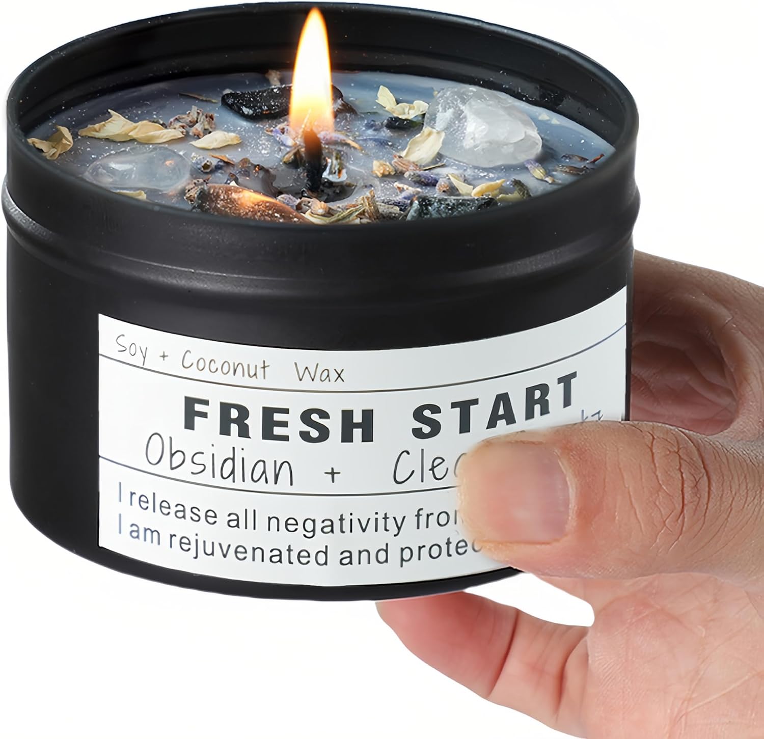 Amber Obsidian Scented Candle, Decorative Tin, Single Piece - Image 9