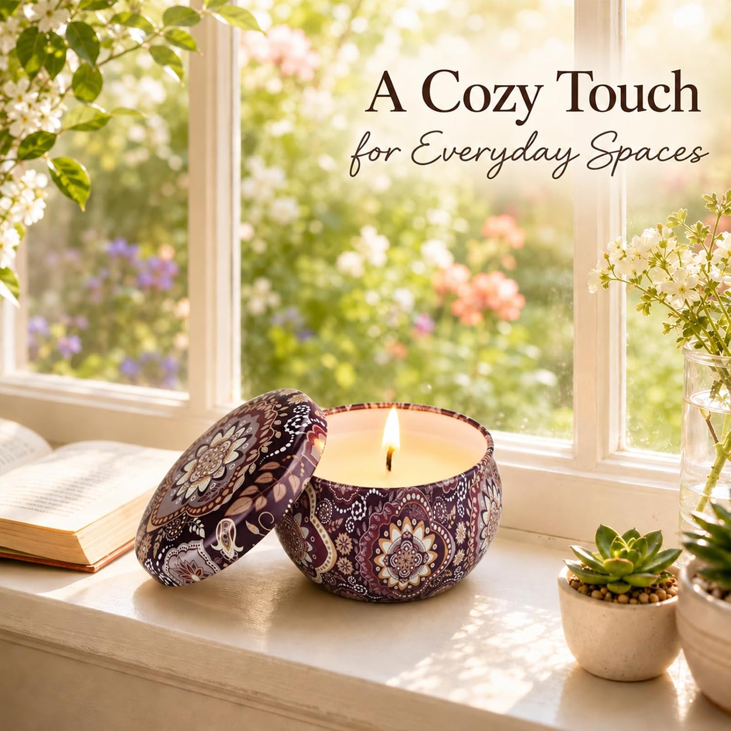 12 Scented Candles in Decorative Tins, Soy Wax Gift Set - Image 7
